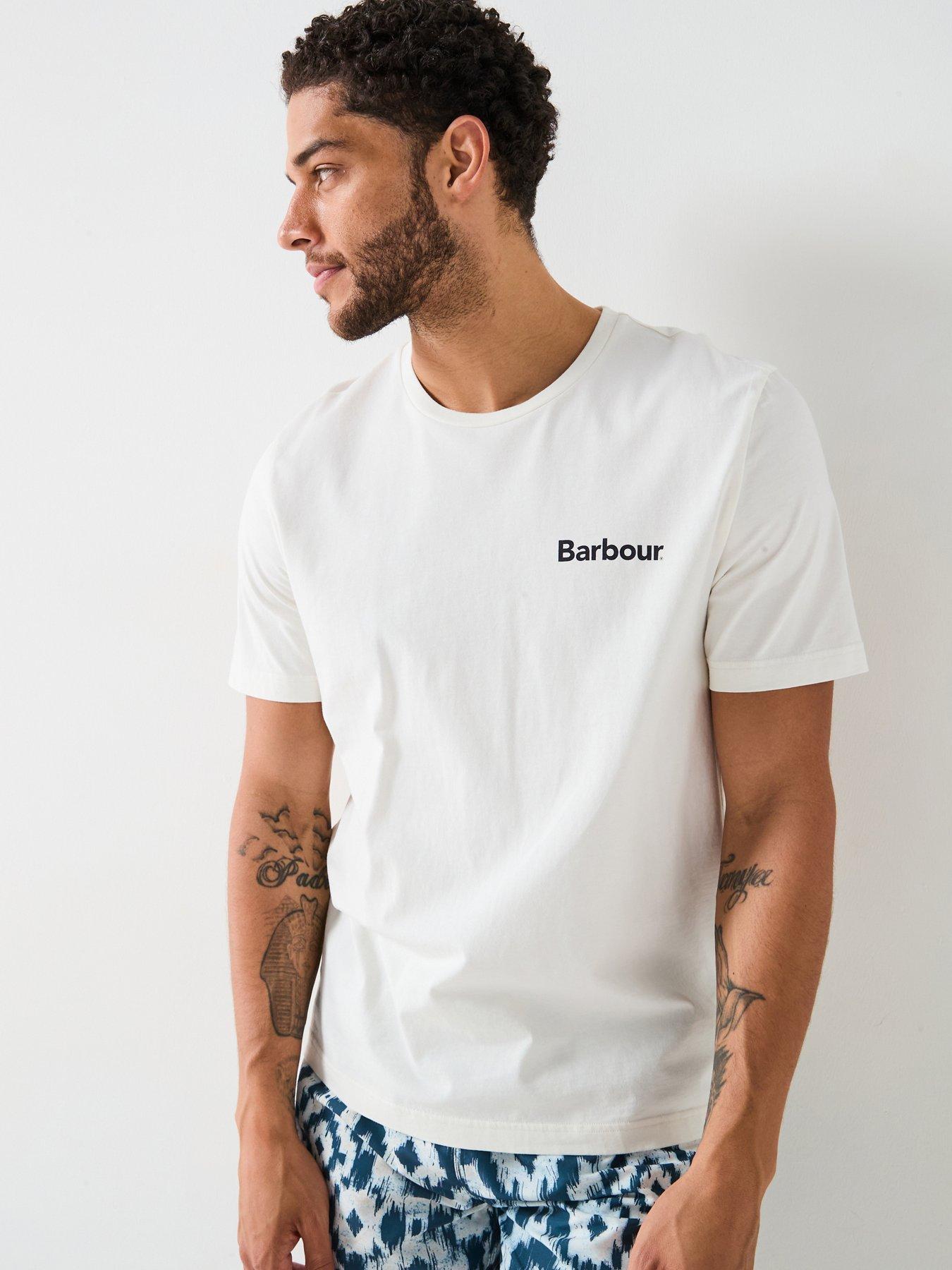  image of barbour-homelane-relaxed-fit-back-hit-t-shirt-off-white
