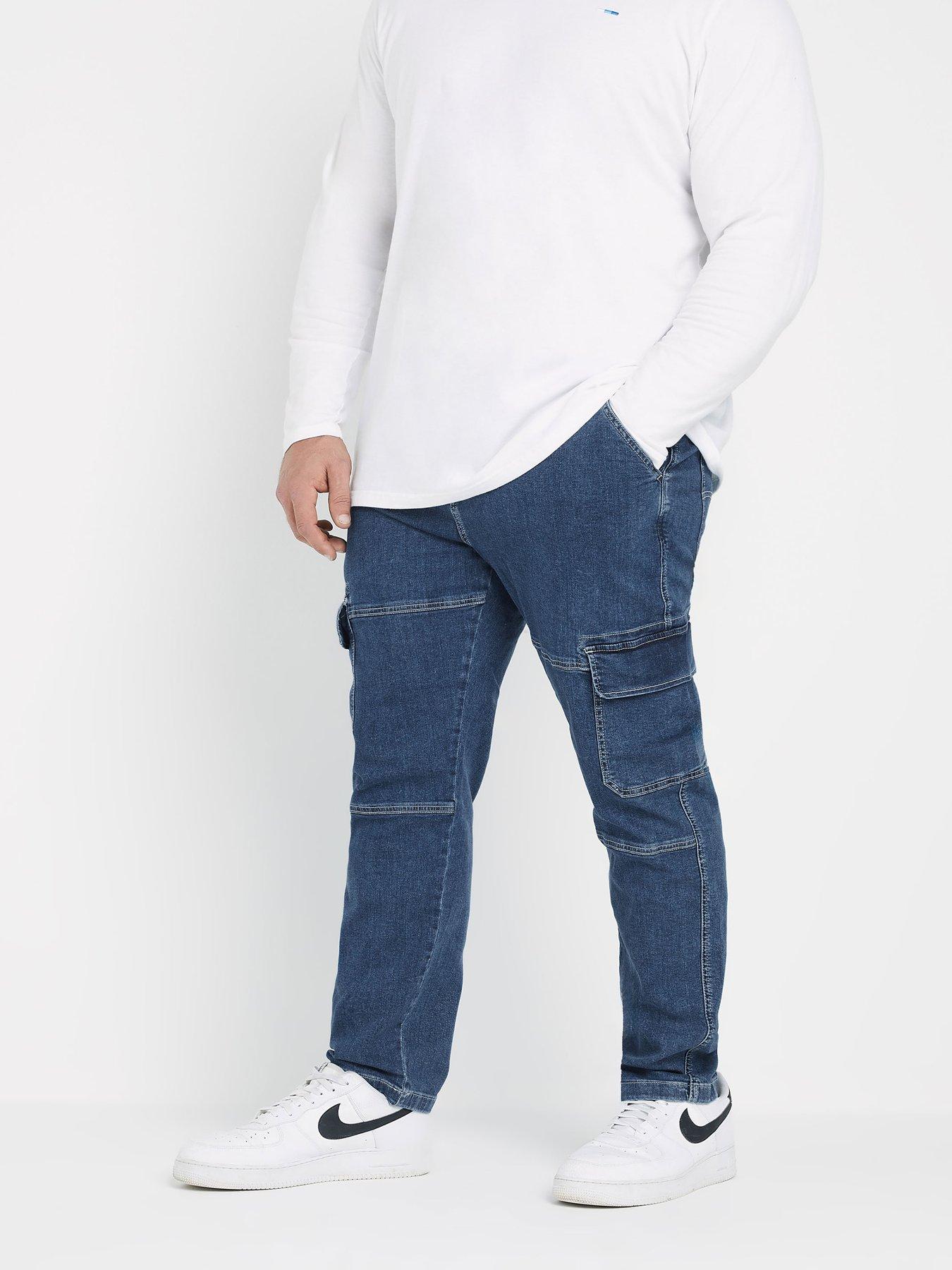 badrhino-stretch-slim-fit-cargo-jeans-34-blue