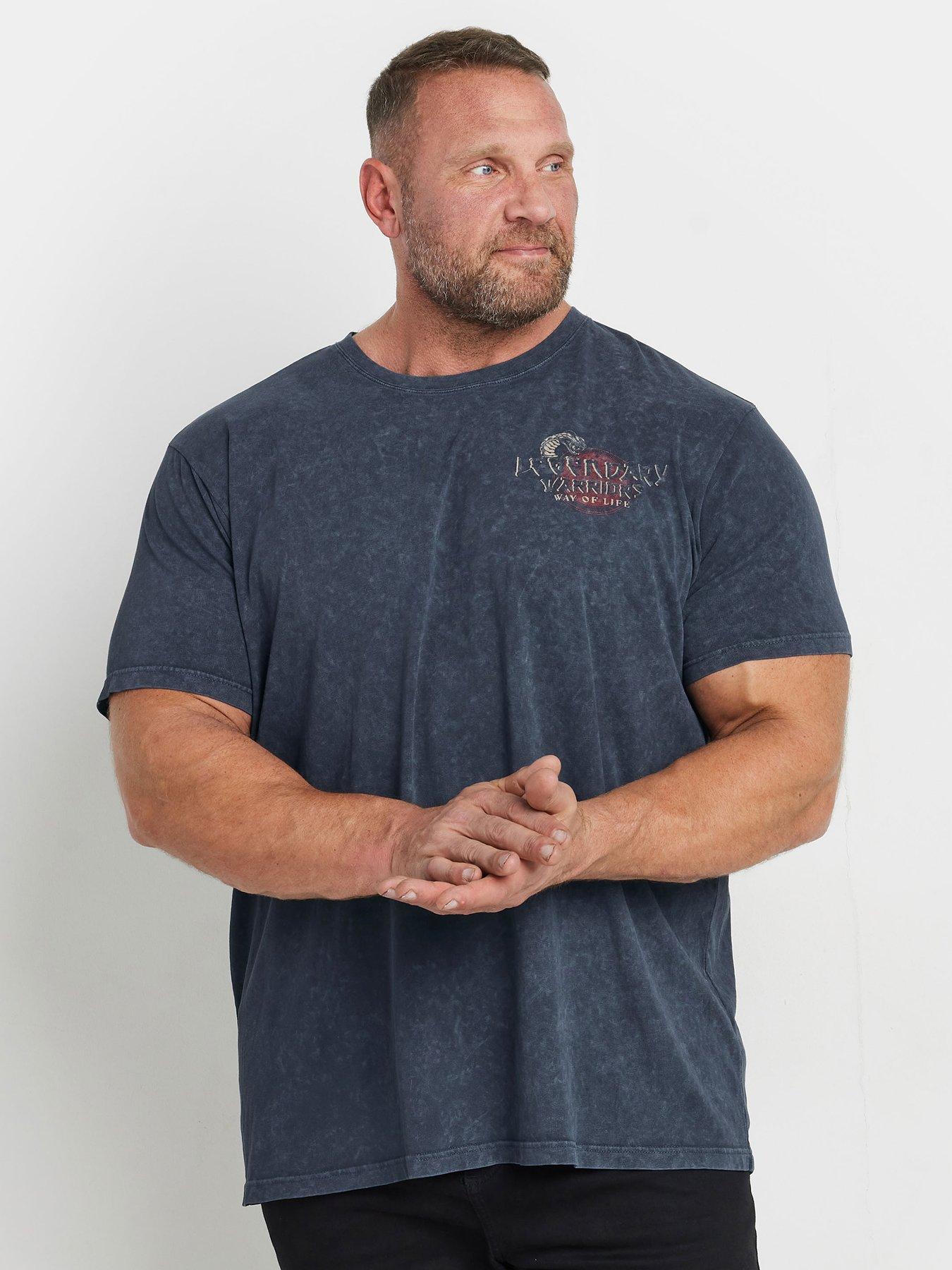 undefined Big  &  Tall Acid Wash Print T-Shirt - Blue
