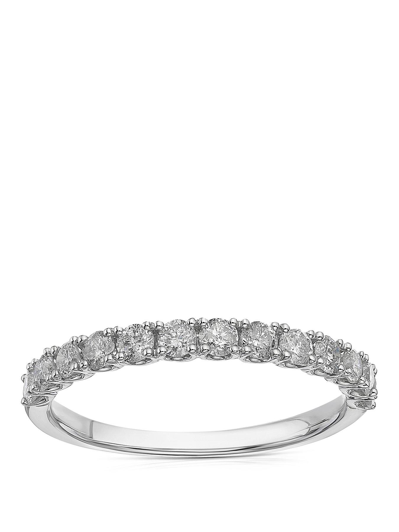Ernest Jones 18ct White Gold 0.50ct Round Cut Diamond Eternity Ring