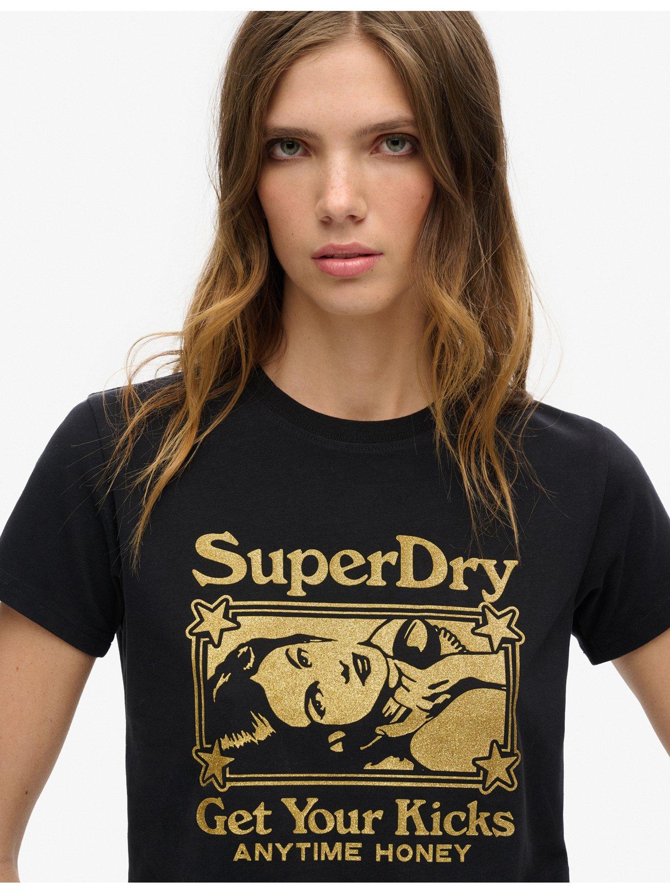 Image 4 of 5 of Superdry Pop Archive Print T-Shirt - Black