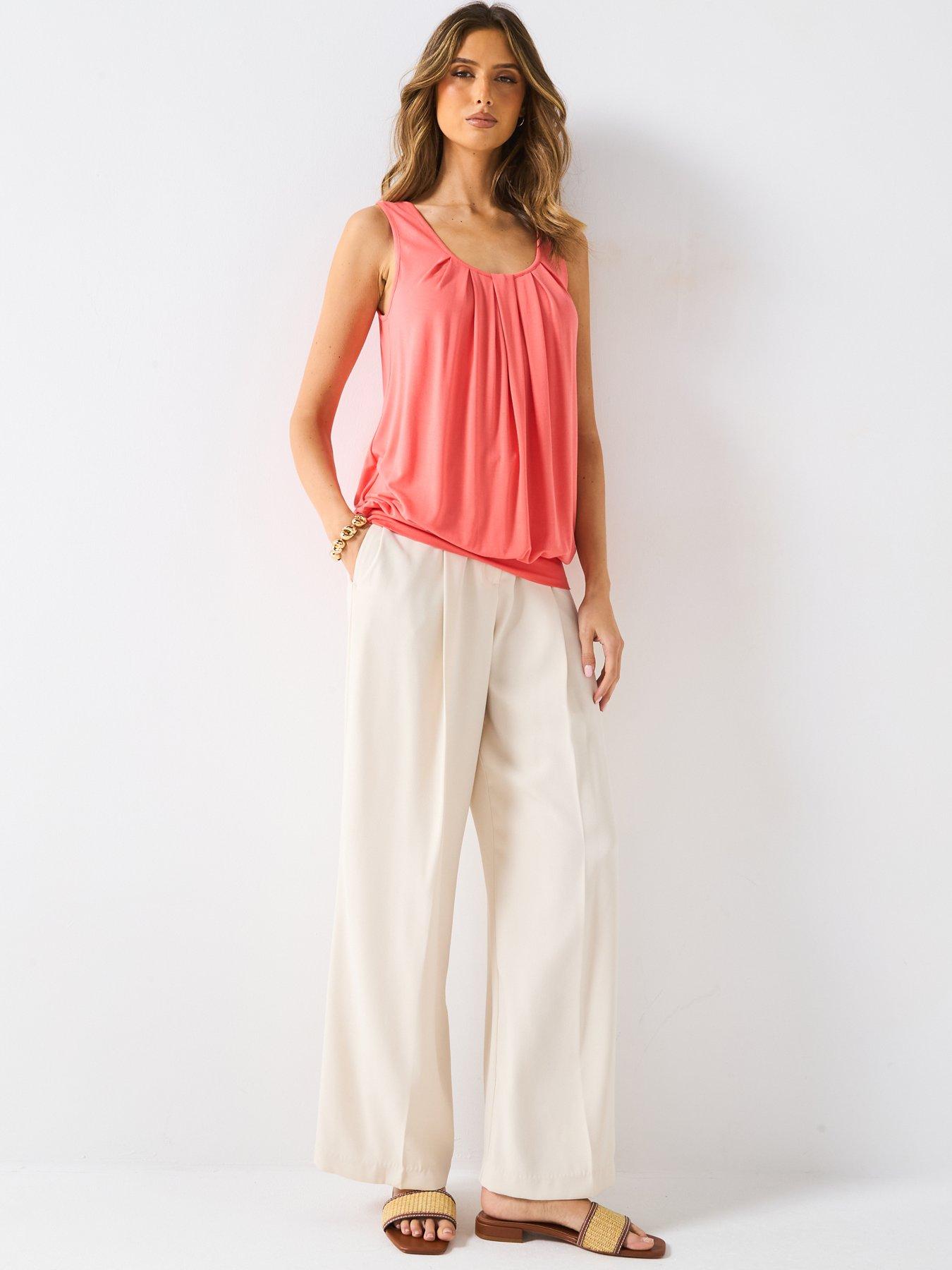 Image 5 of 5 of Everyday Bubble Hem Vest Top - Coral