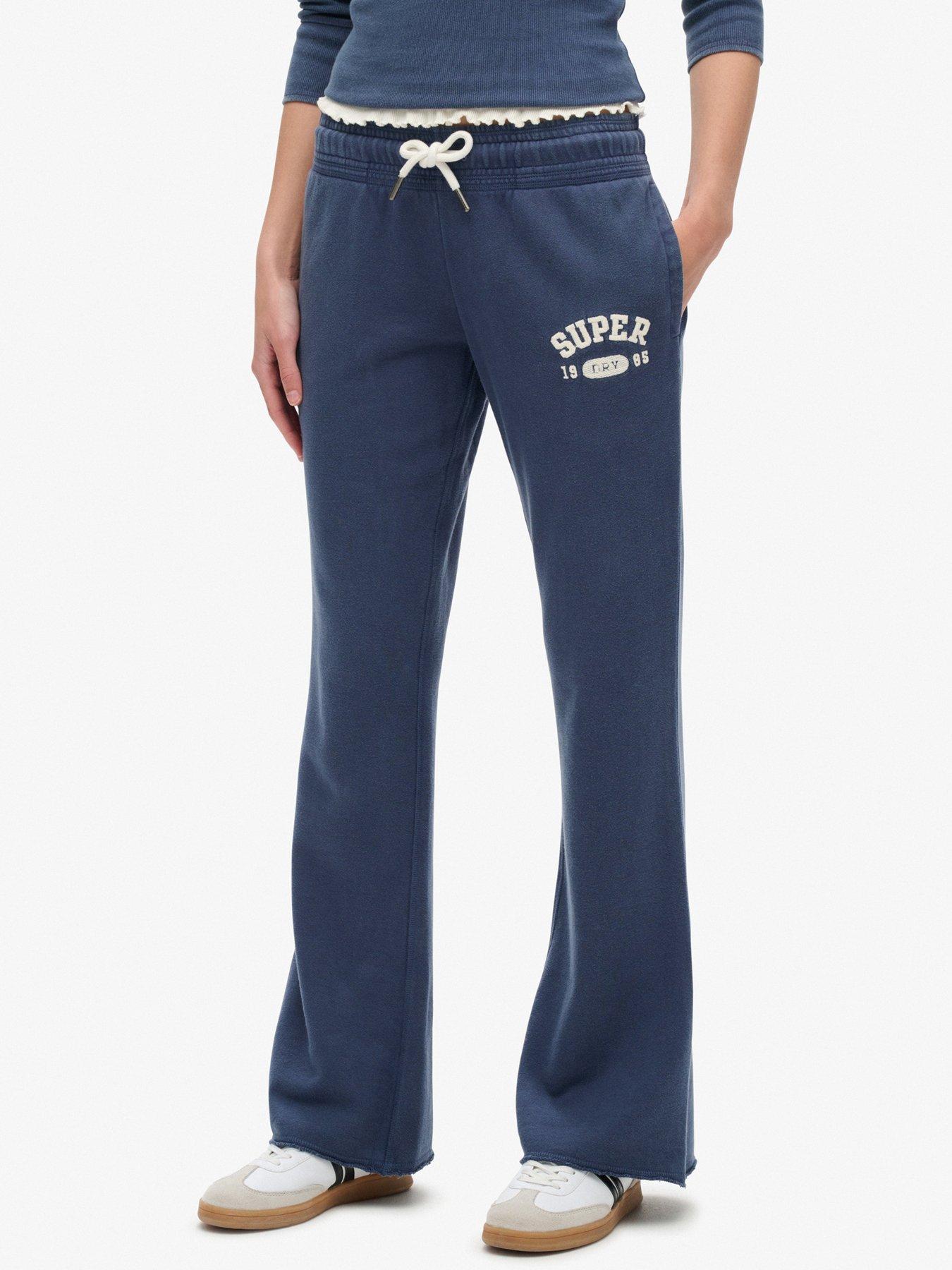  image of superdry-athletic-low-rise-flared-jogger-navy