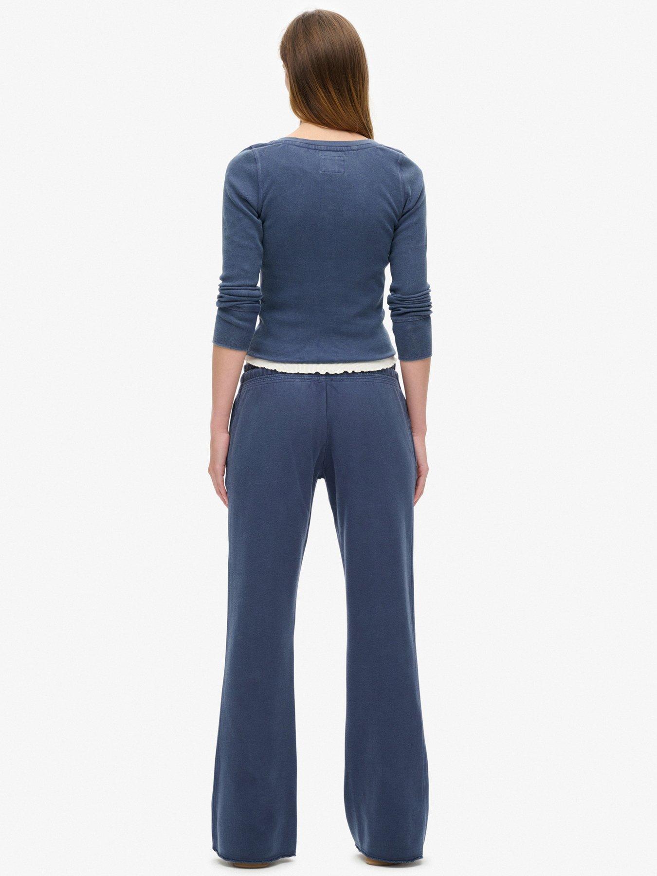  image of superdry-athletic-low-rise-flared-jogger-navy