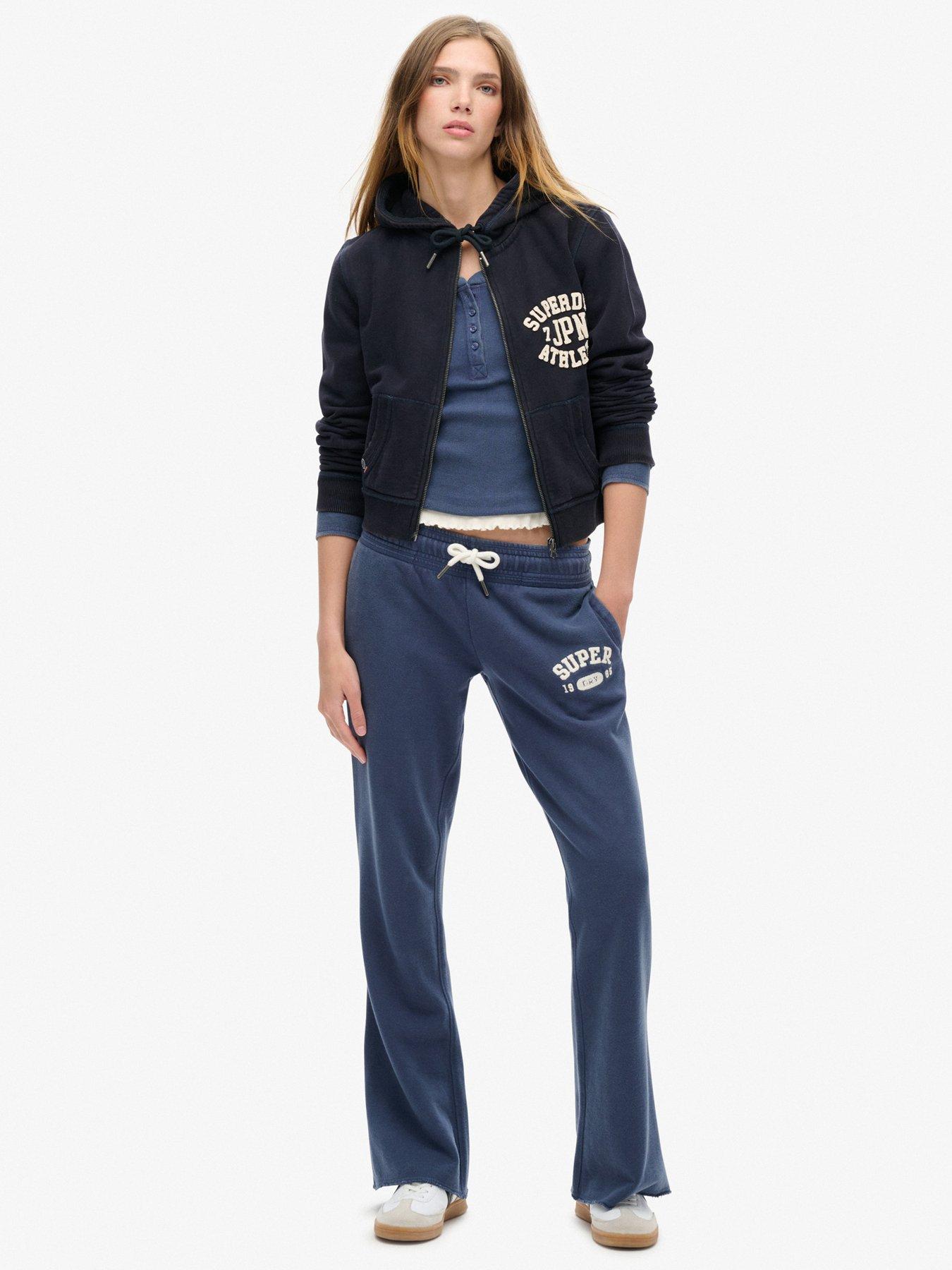  image of superdry-athletic-low-rise-flared-jogger-navy