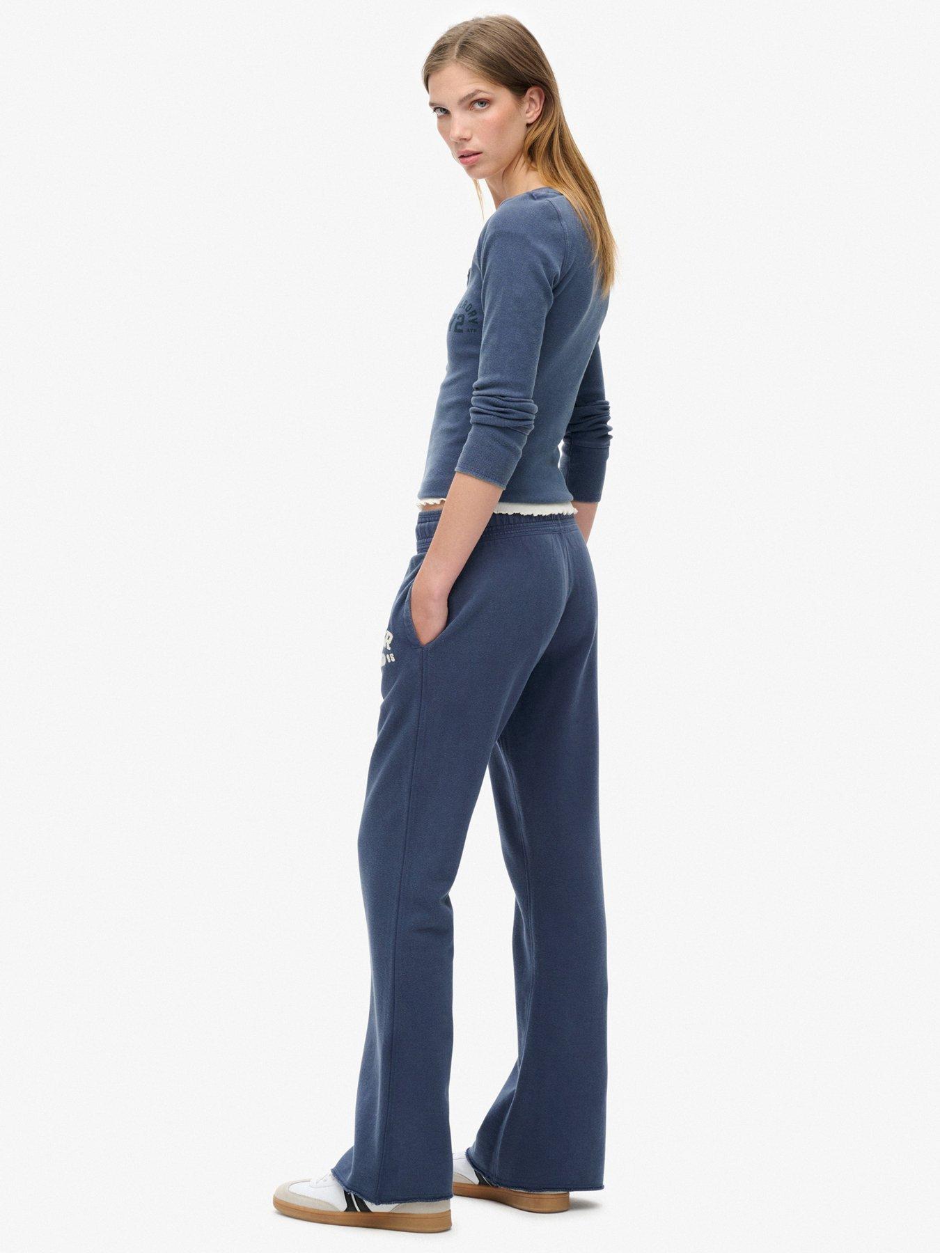  image of superdry-athletic-low-rise-flared-jogger-navy