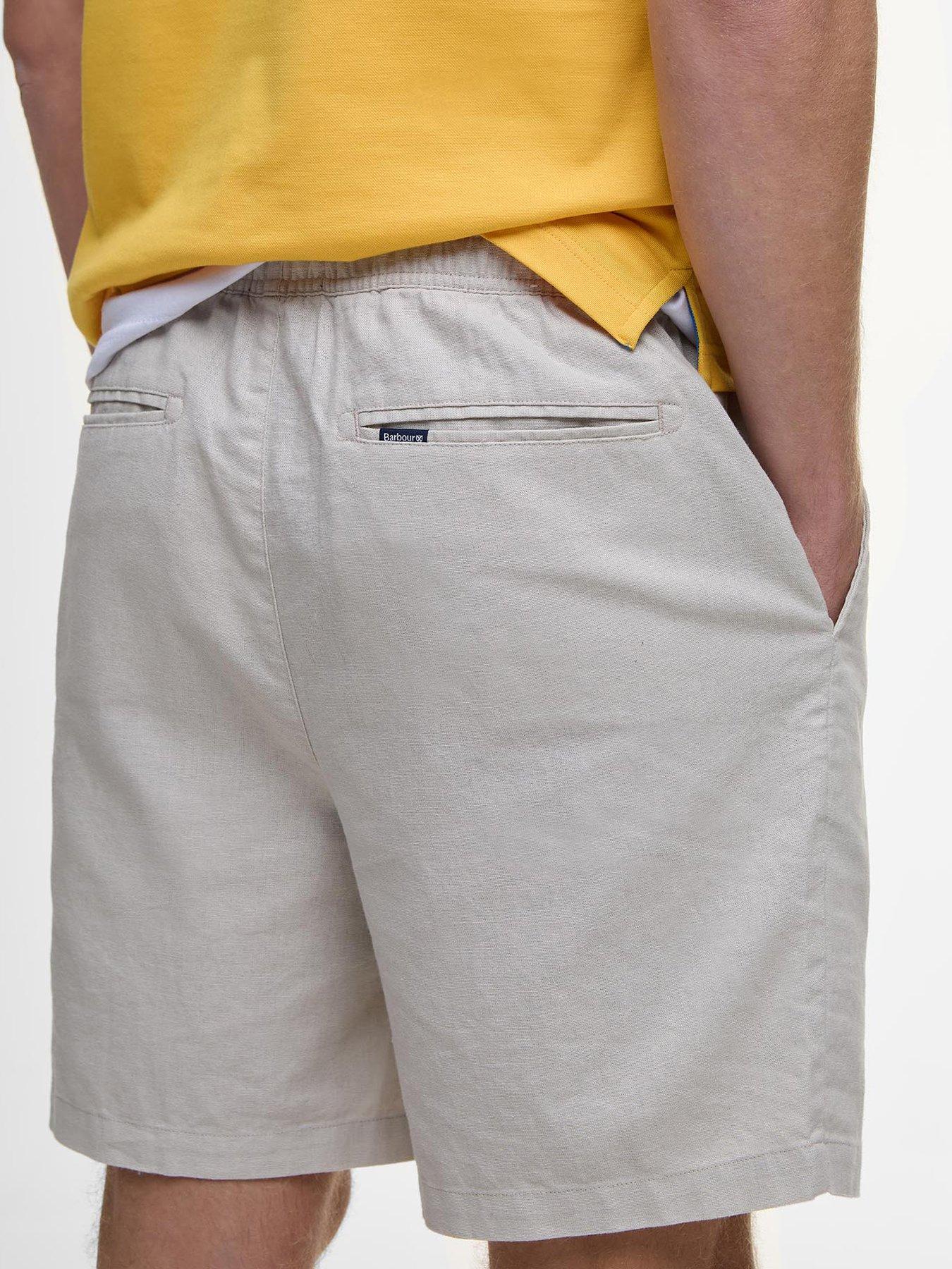 Image 5 of 5 of Barbour Cotton Linen Relaxed Shorts - Beige