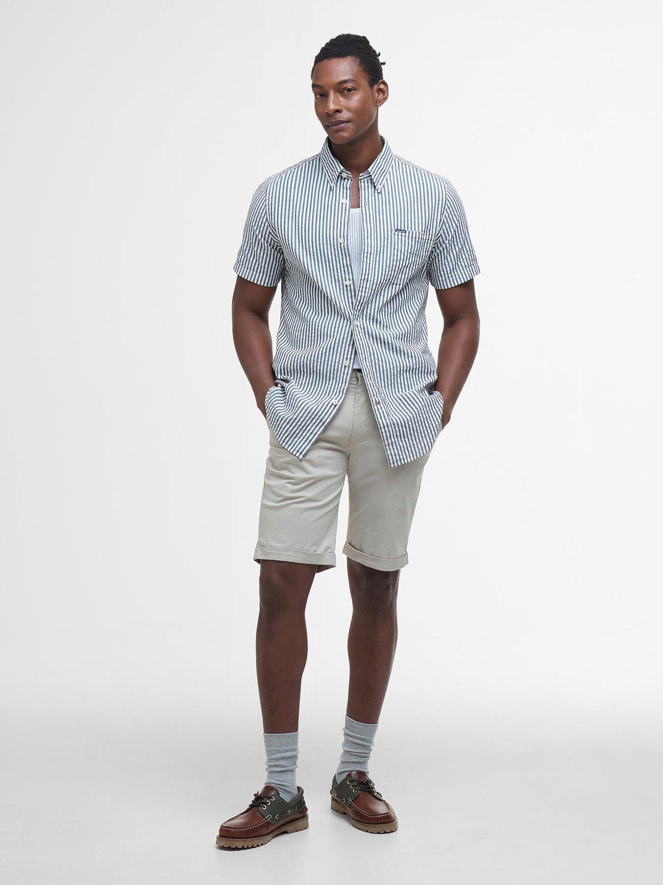 front image of barbour-smart-chino-shorts-light-brown