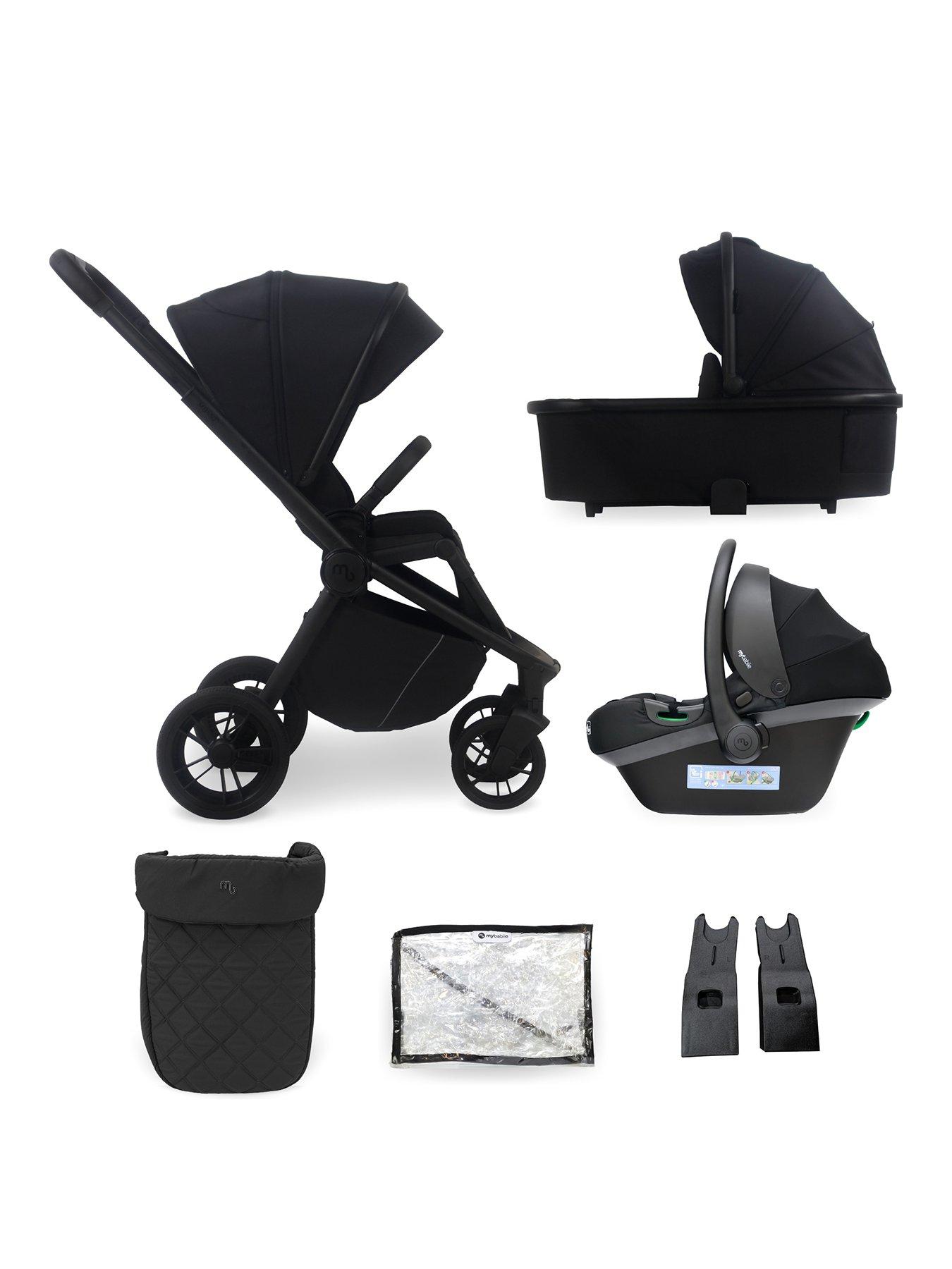  image of my-babiie-mb450-3-in-1-travel-system-black