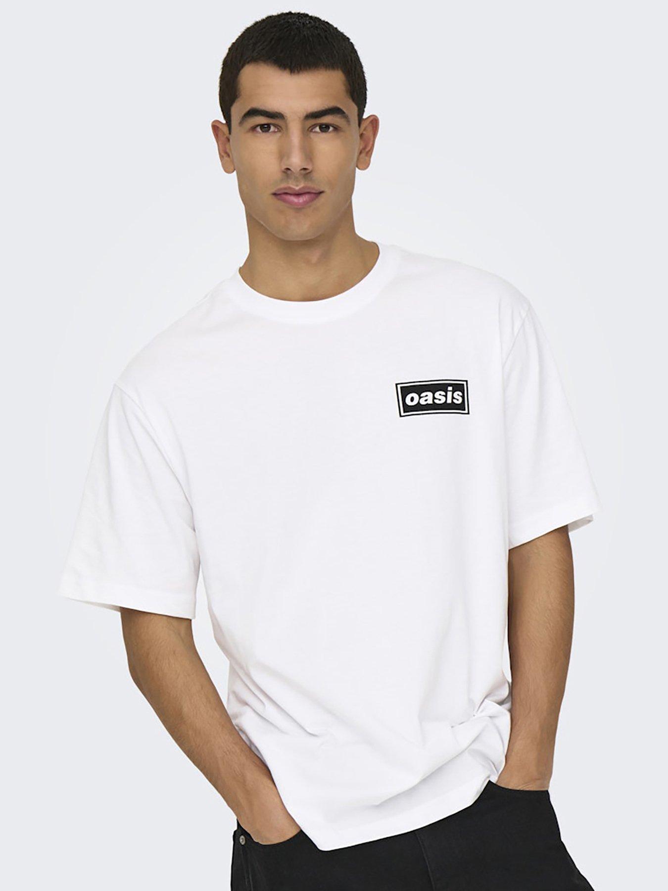 Image 5 of 6 of ONLY & SONS Short Sleeve Definitely Maybe Oasis T-Shirt - White