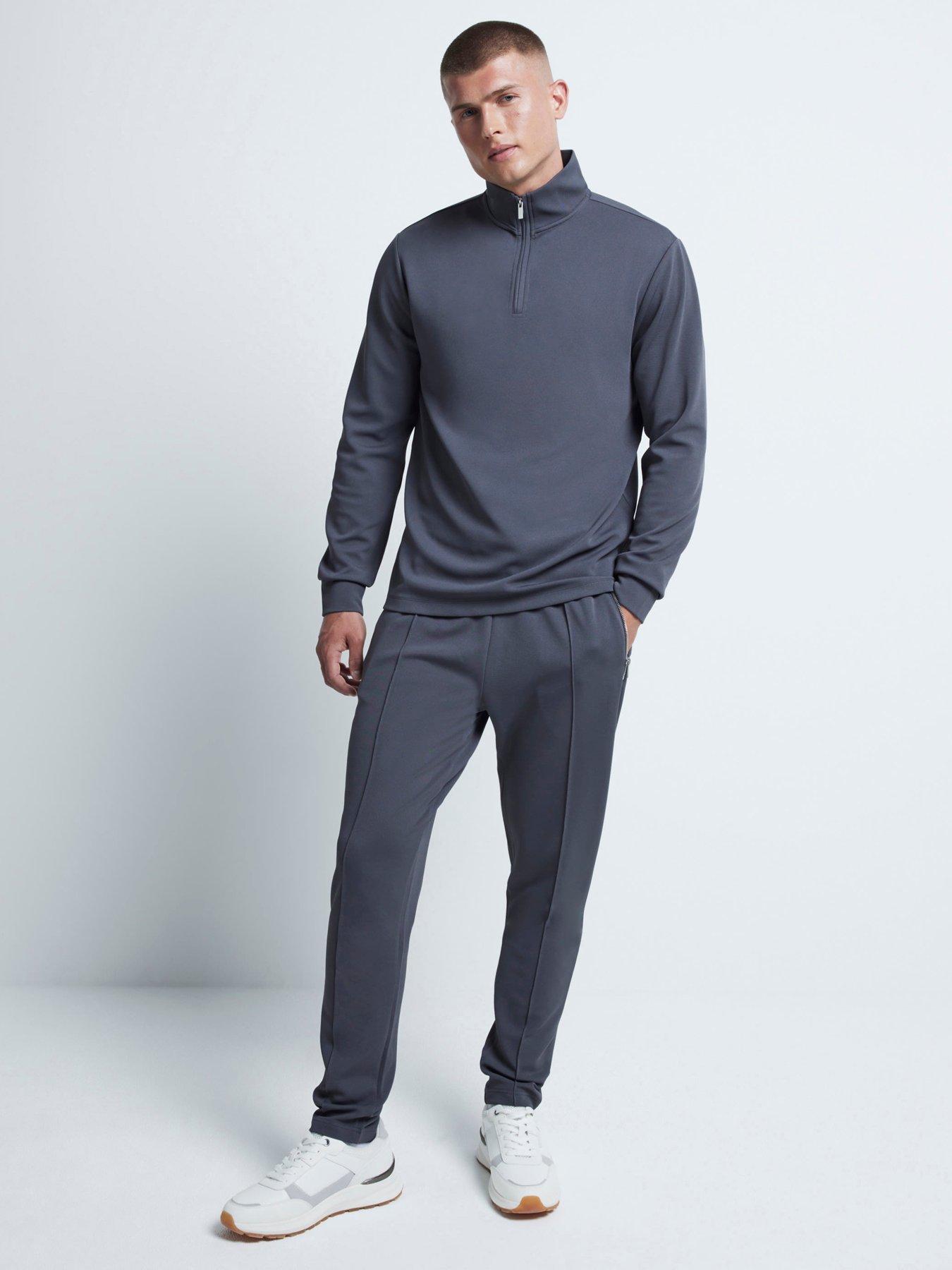 river-island-slim-fit-twill-smart-joggers-grey
