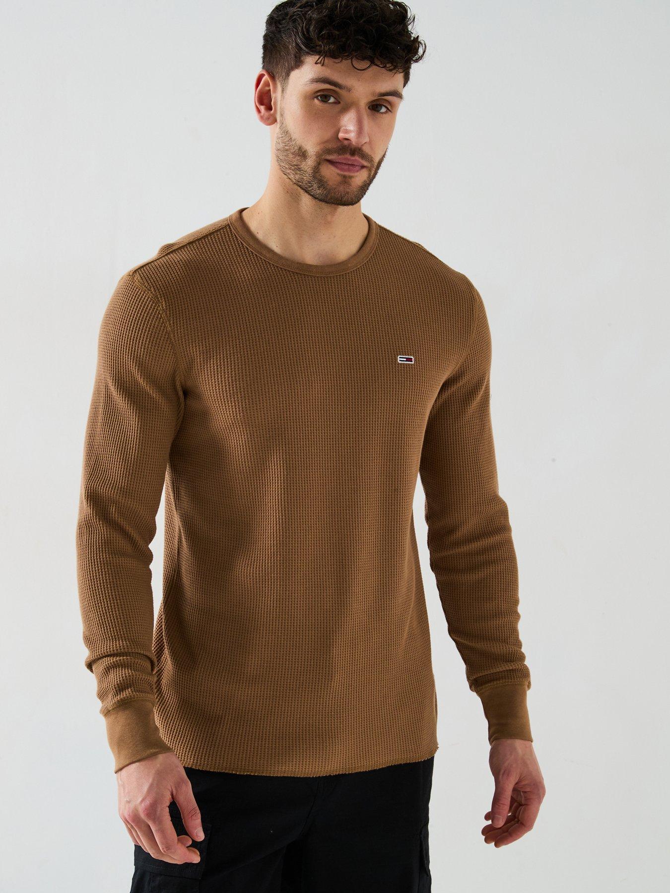 tommy-jeans-slim-long-sleeve-waffle-t-shirt-brown