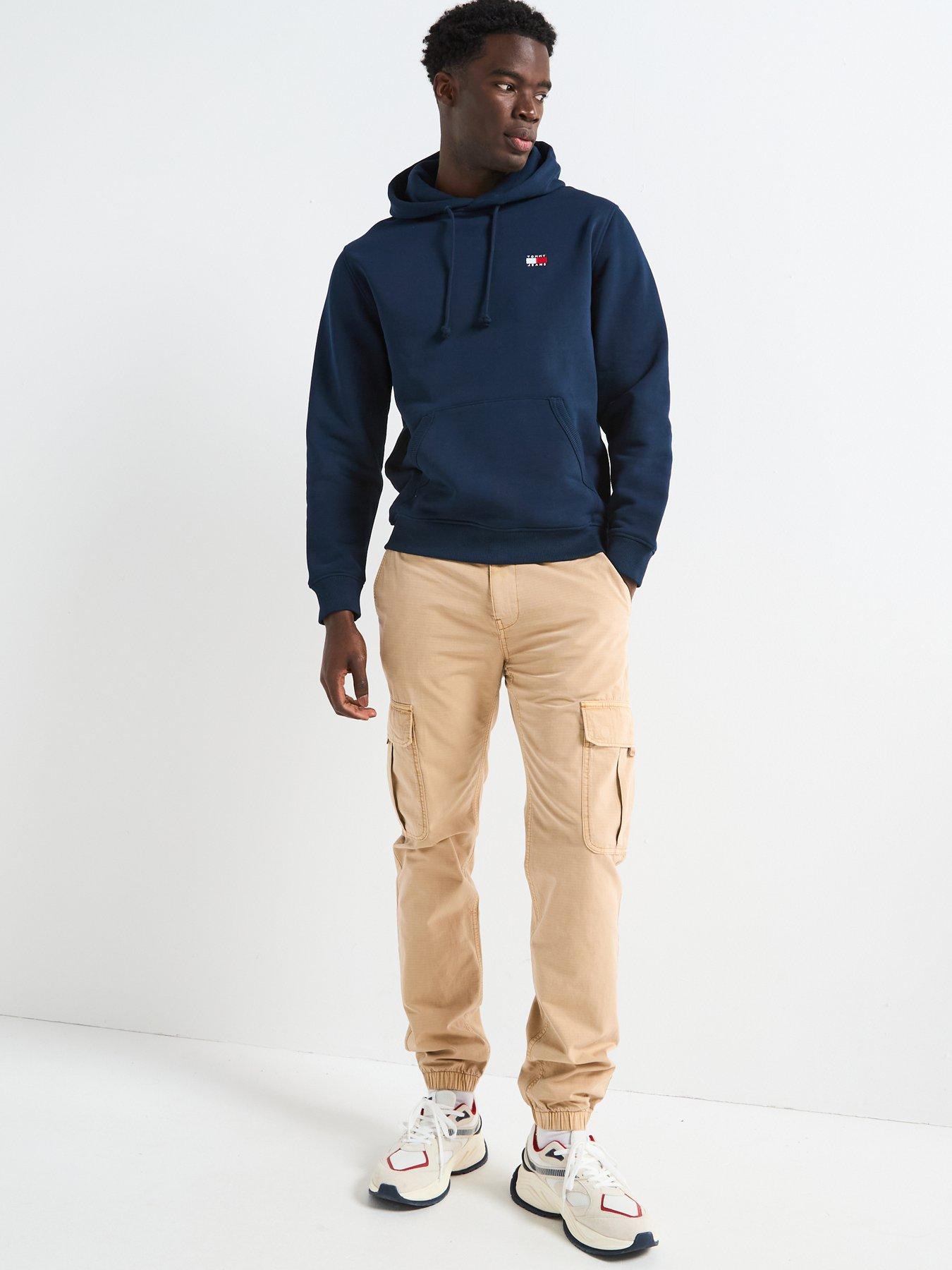  image of tommy-jeans-regular-fit-left-chest-badge-hoodie-navy