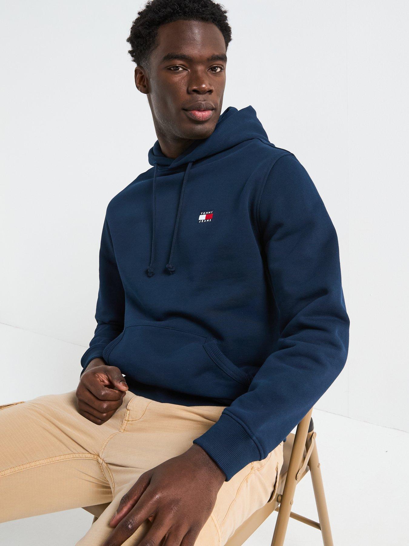  image of tommy-jeans-regular-fit-left-chest-badge-hoodie-navy
