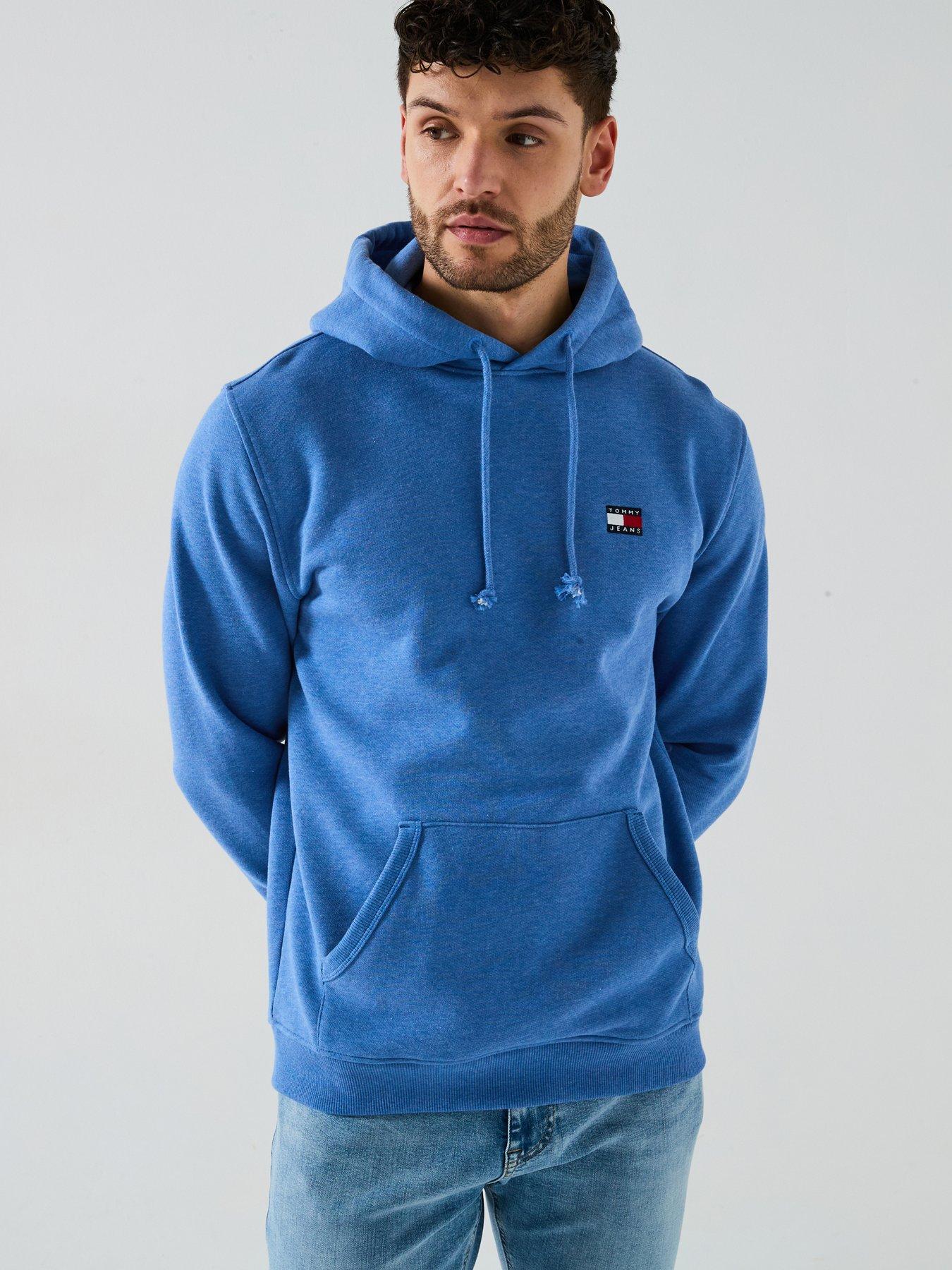  image of tommy-jeans-regular-fit-left-chest-badge-hoodie-bright-blue