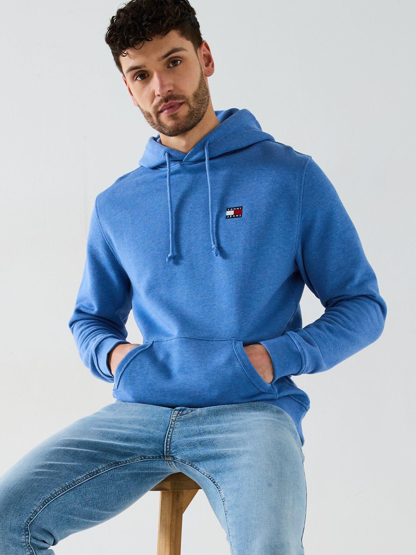  image of tommy-jeans-regular-fit-left-chest-badge-hoodie-bright-blue