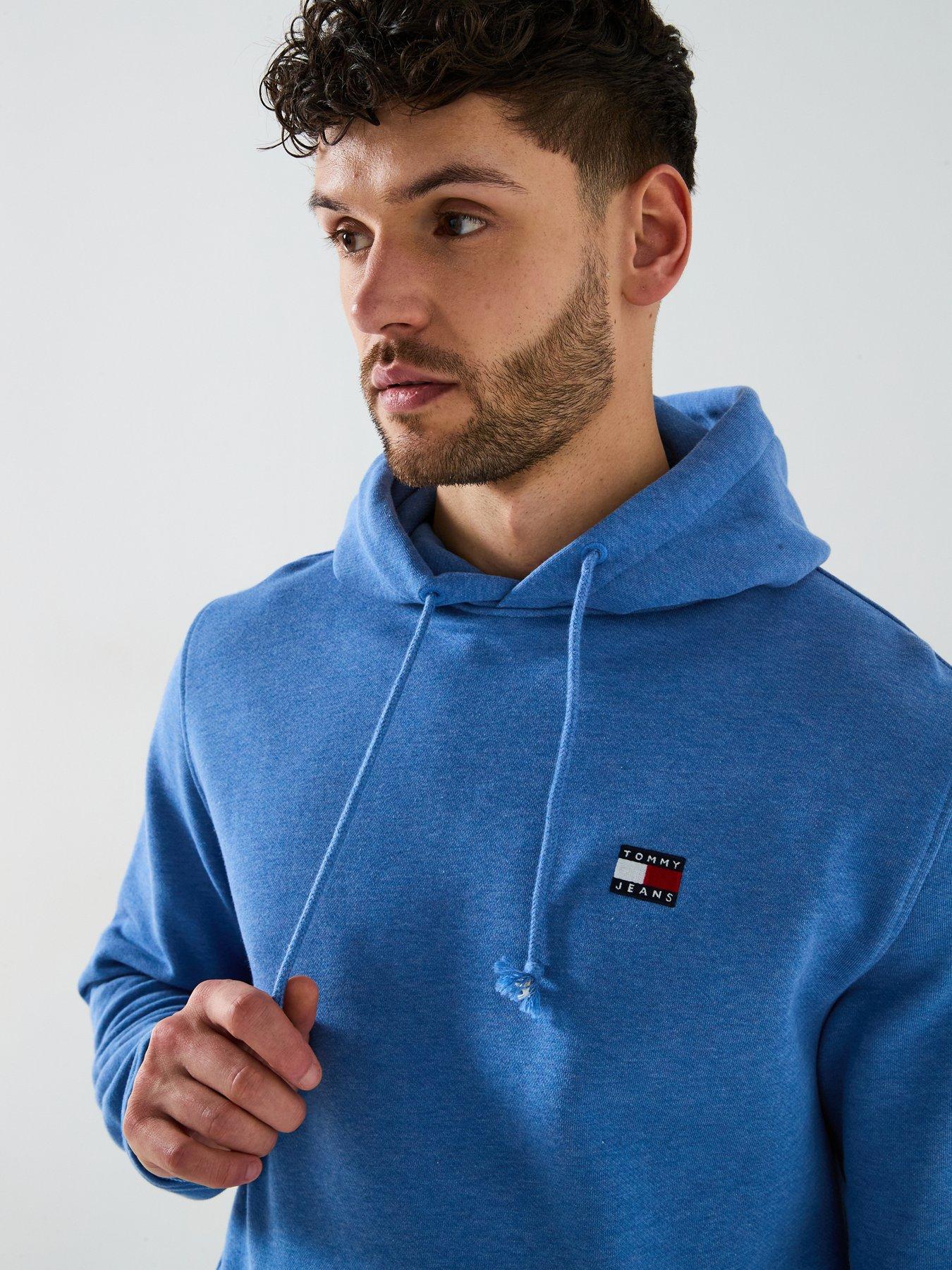  image of tommy-jeans-regular-fit-left-chest-badge-hoodie-bright-blue