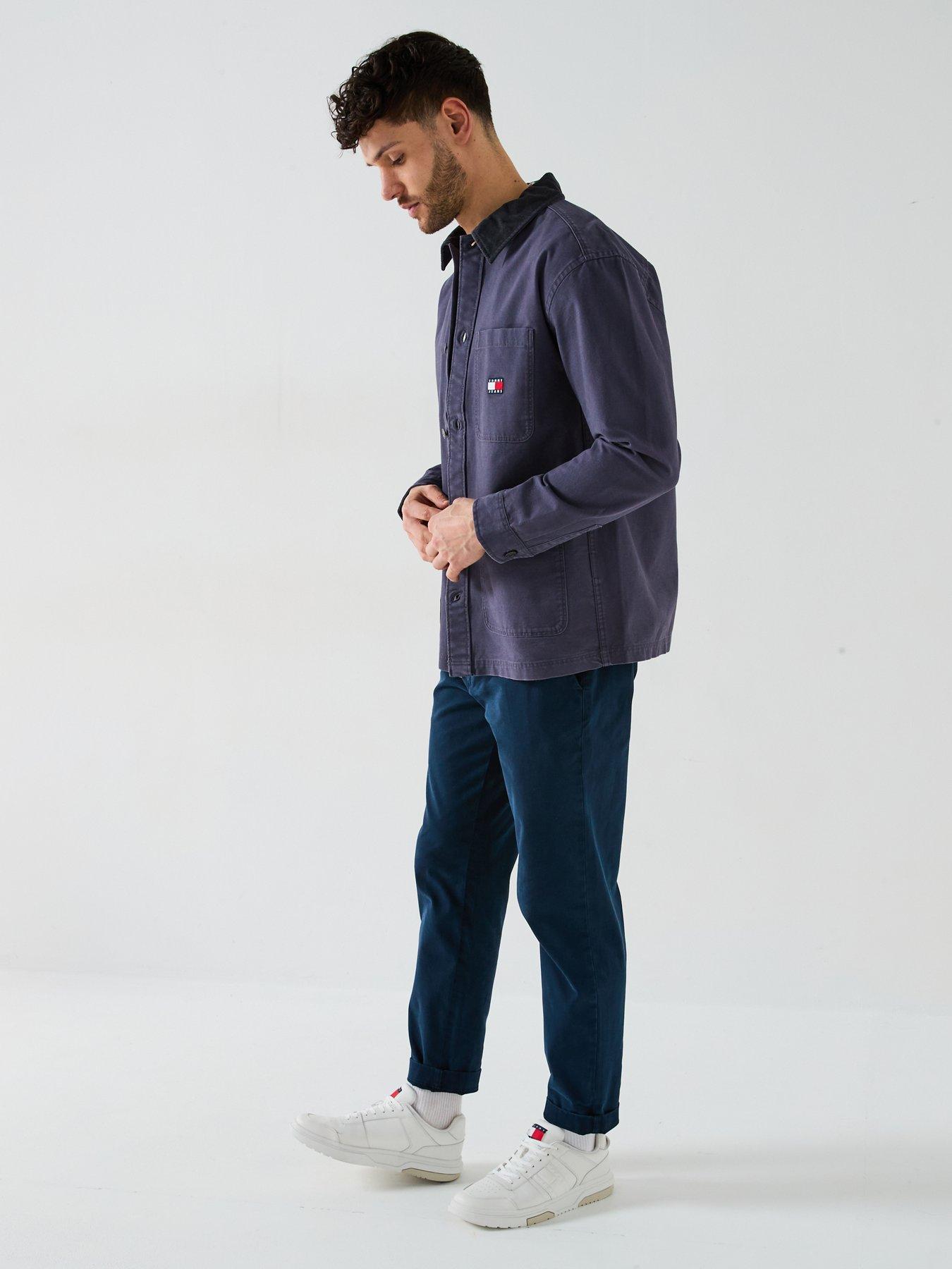 image of tommy-jeans-canvas-cord-overshirt-navyblack
