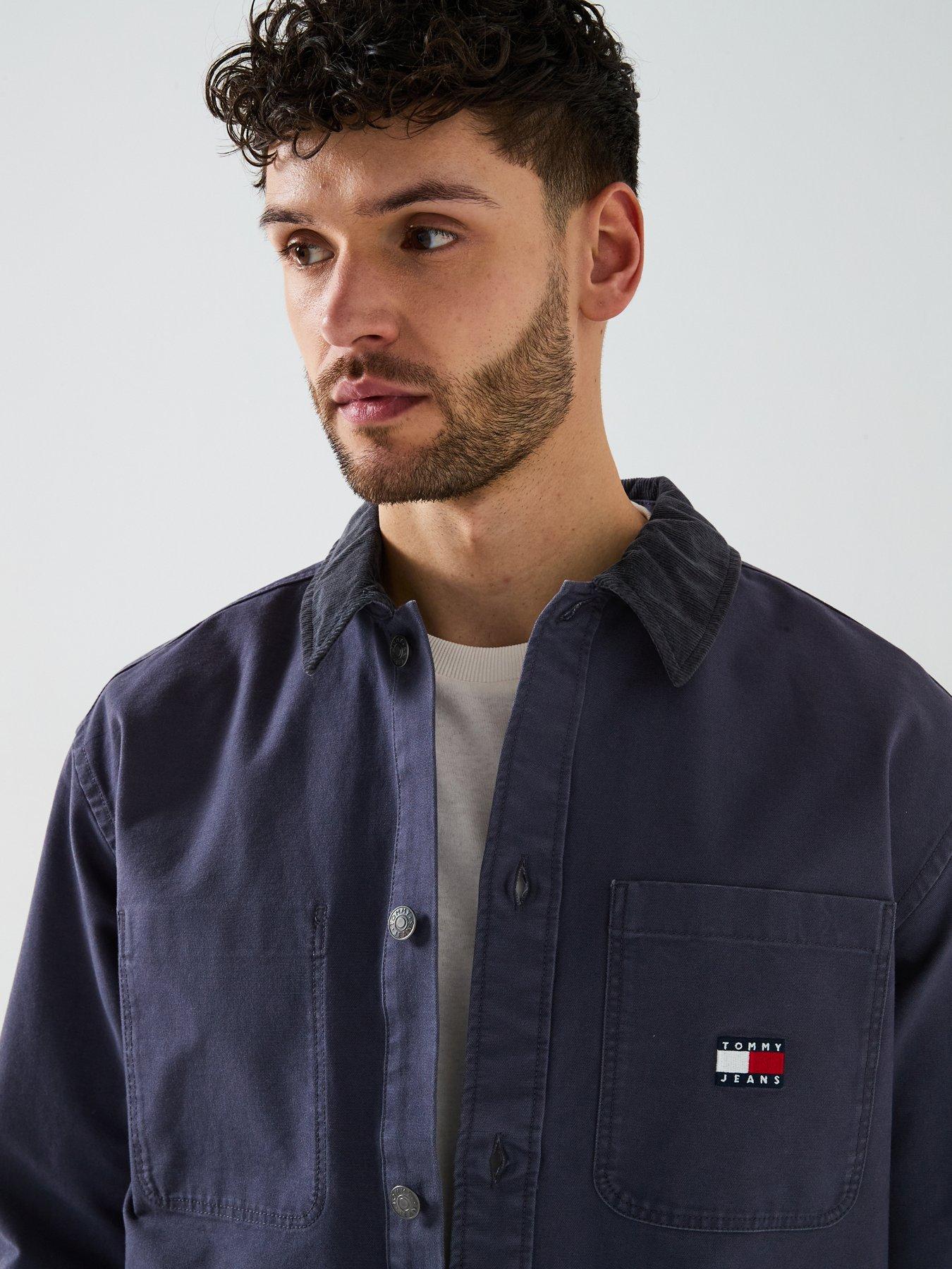  image of tommy-jeans-canvas-cord-overshirt-navyblack