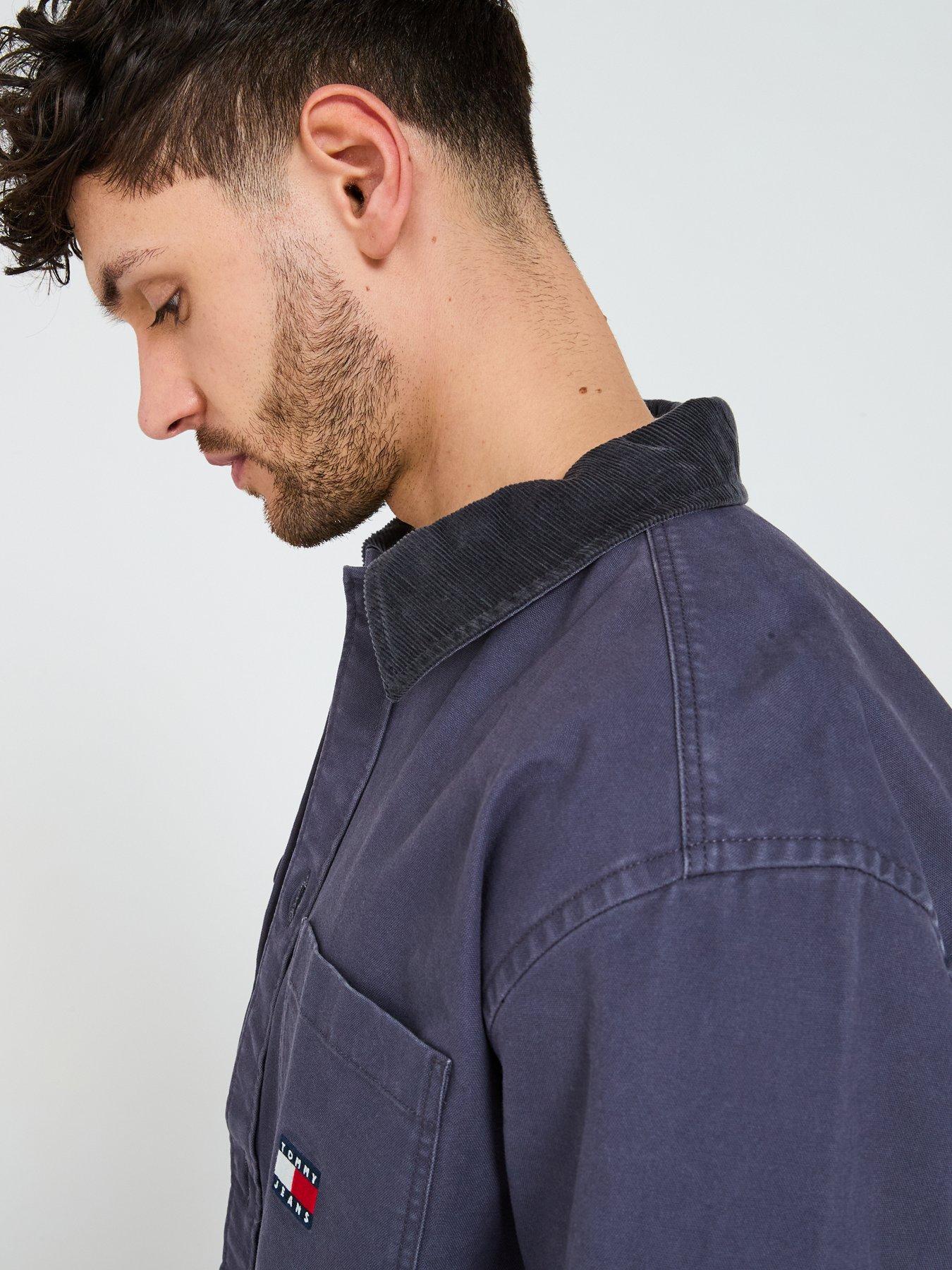  image of tommy-jeans-canvas-cord-overshirt-navyblack
