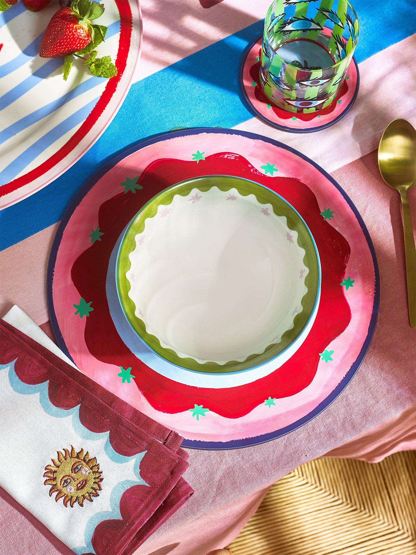 Eleanor Bowmer Electric Coast Pink Star Cereal Bowl Set Of 2