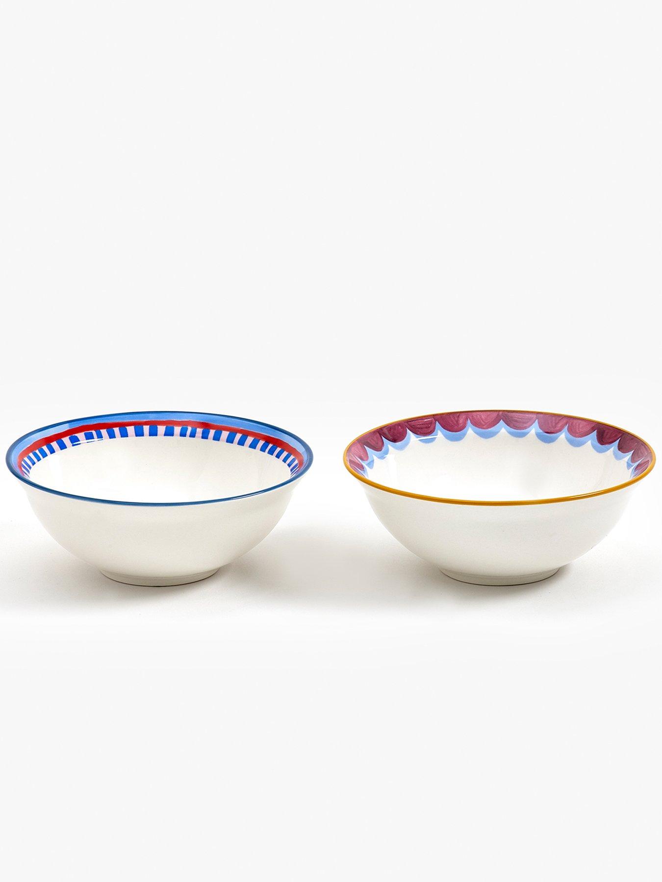 Image 3 of 3 of Eleanor Bowmer Electric Coast Set Of 2 Nibble Bowls Cactus &amp; Oyster