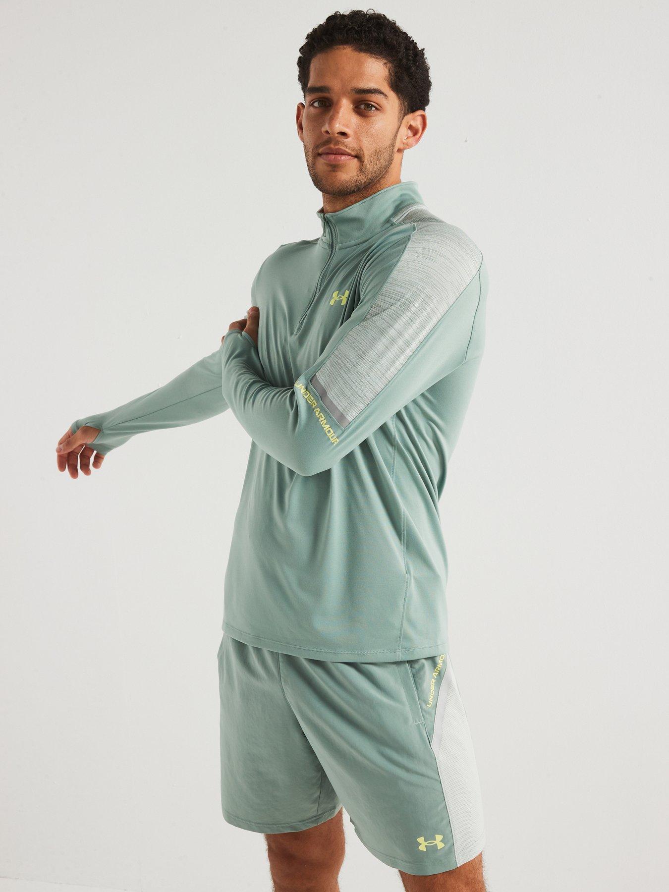 under-armour-mens-training-tech-utility-14-zip-top-green