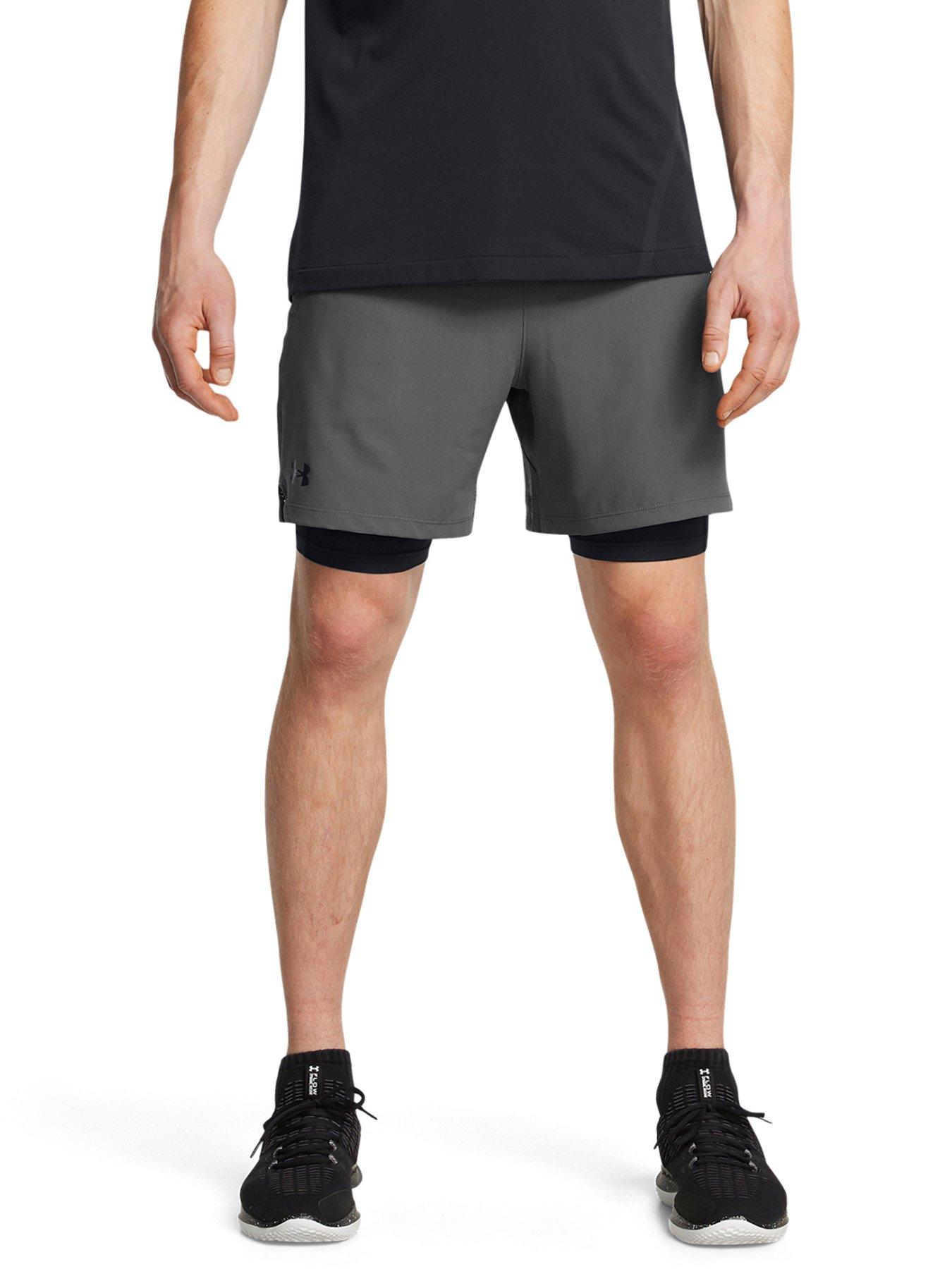  image of under-armour-mens-training-vanish-woven-2-in-1-shorts-grey