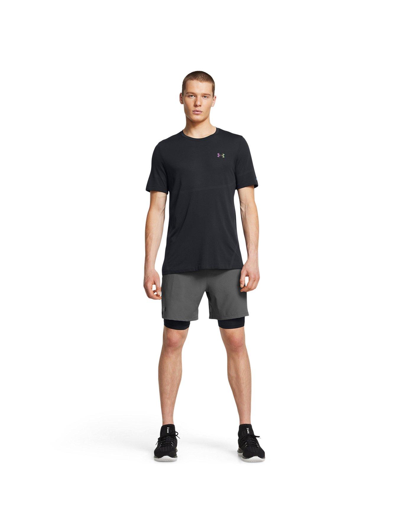  image of under-armour-mens-training-vanish-woven-2-in-1-shorts-grey