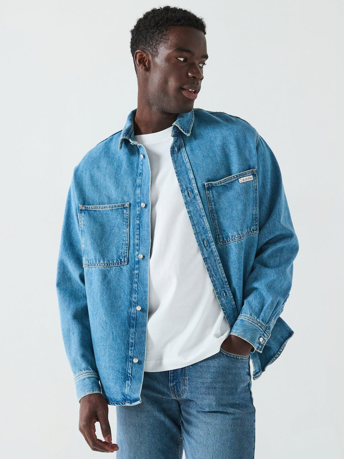 Calvin Klein Jeans Relaxed Denim Long Sleeve Shirt - Blue