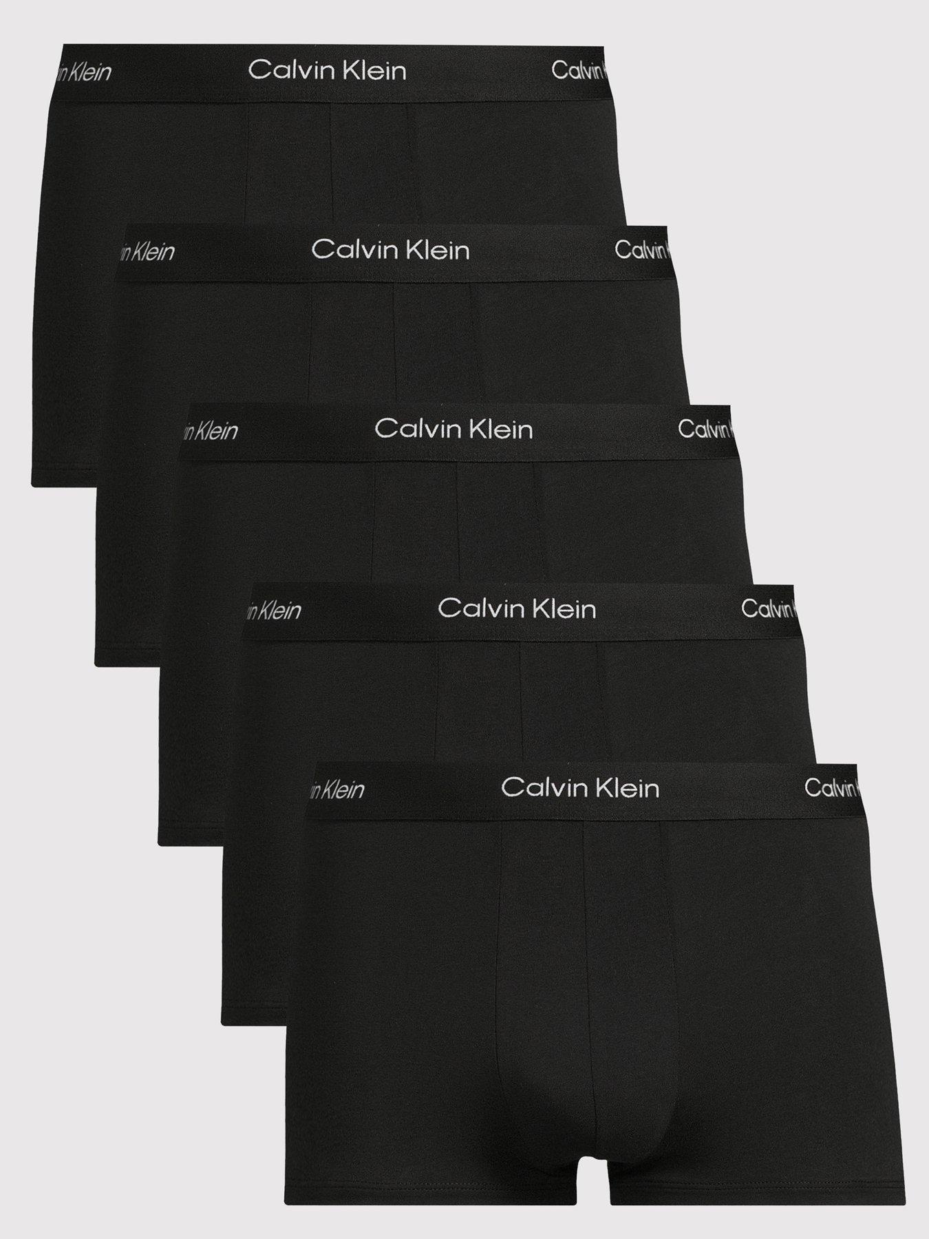 Image 1 of 3 of Calvin Klein Mens ICON Cotton Stretch 5 Pack Low Rise Trunks - Black
