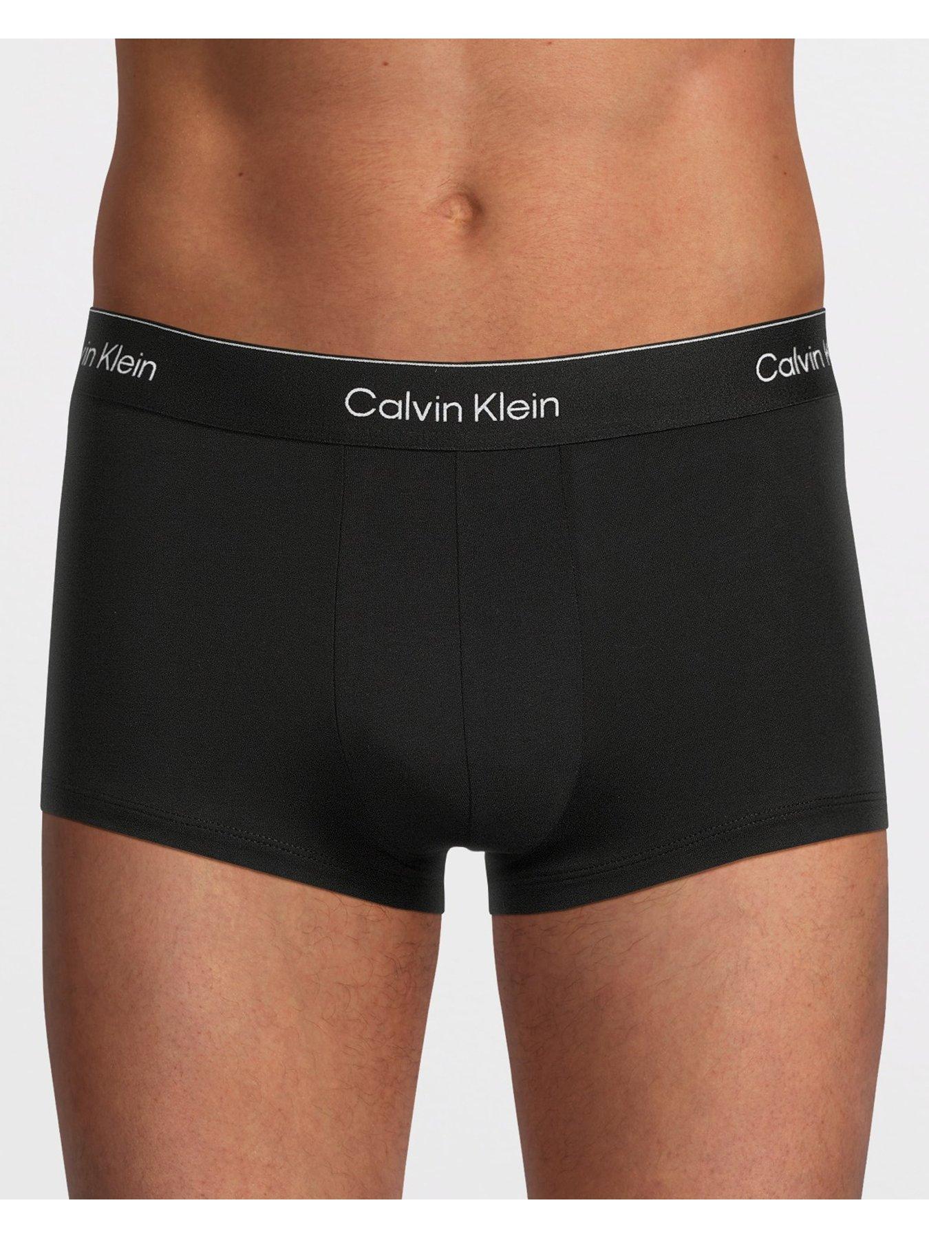 Image 2 of 3 of Calvin Klein Mens ICON Cotton Stretch 5 Pack Low Rise Trunks - Black