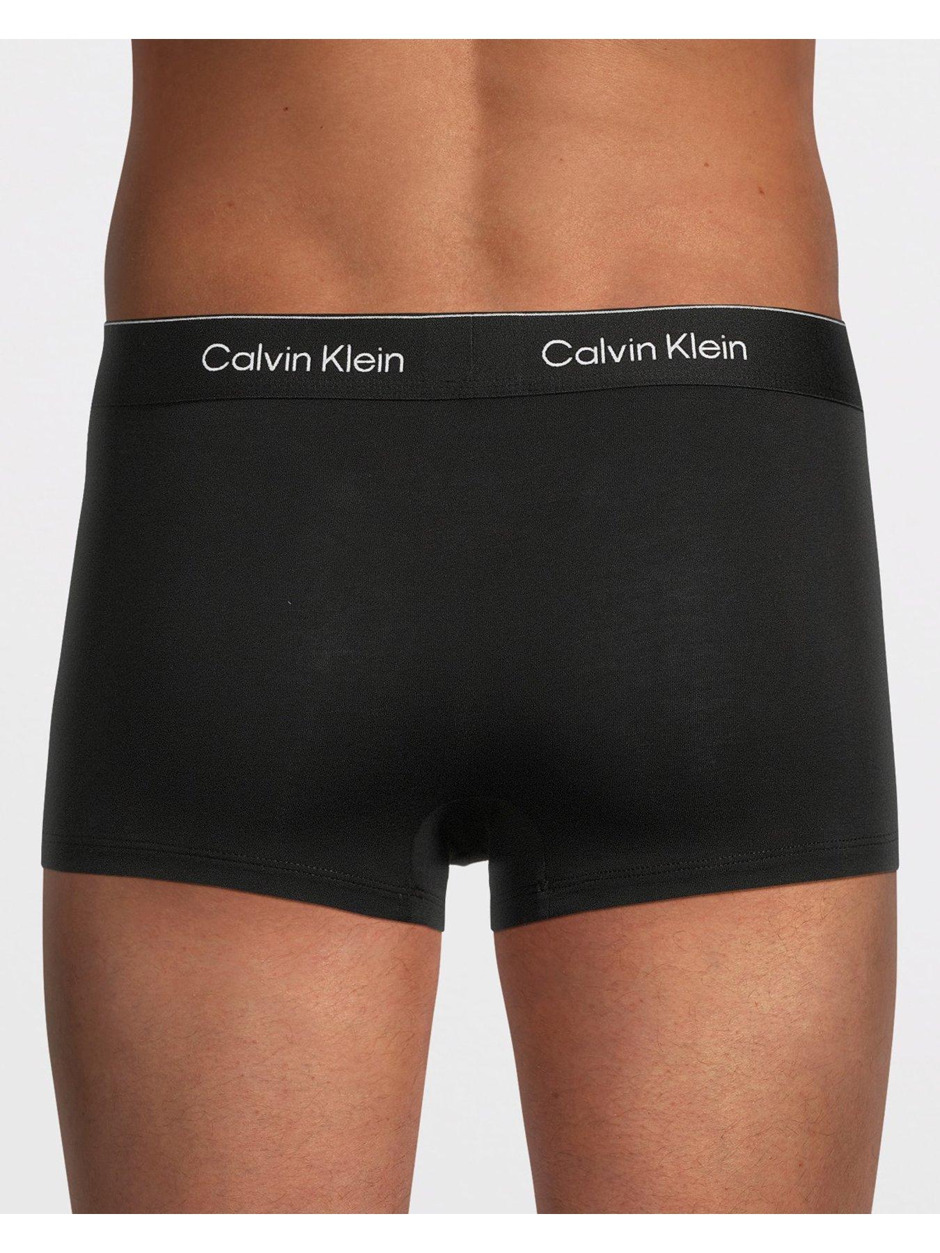 Image 3 of 3 of Calvin Klein Mens ICON Cotton Stretch 5 Pack Low Rise Trunks - Black