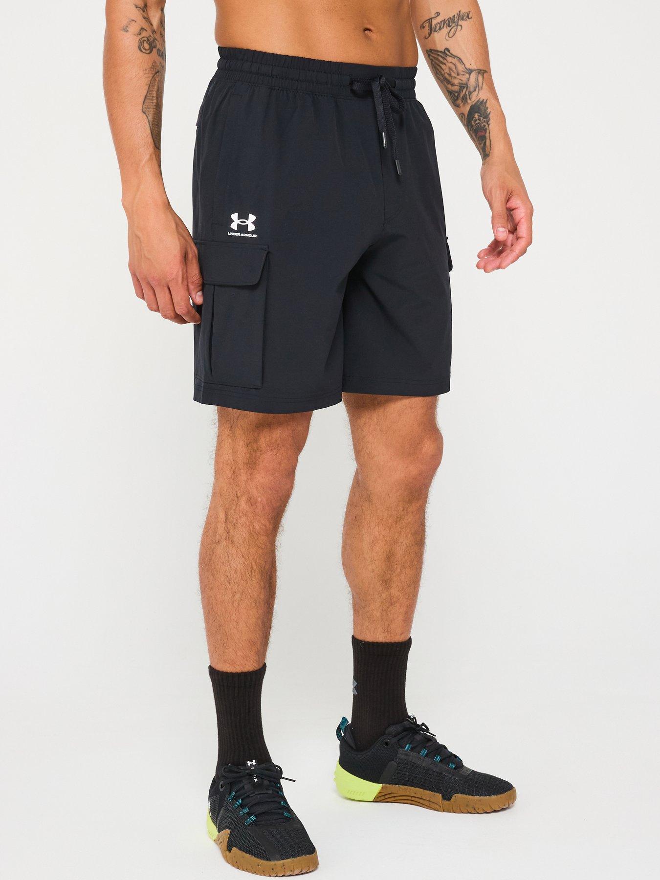 under-armour-mens-training-vibe-woven-cargo-shorts-black