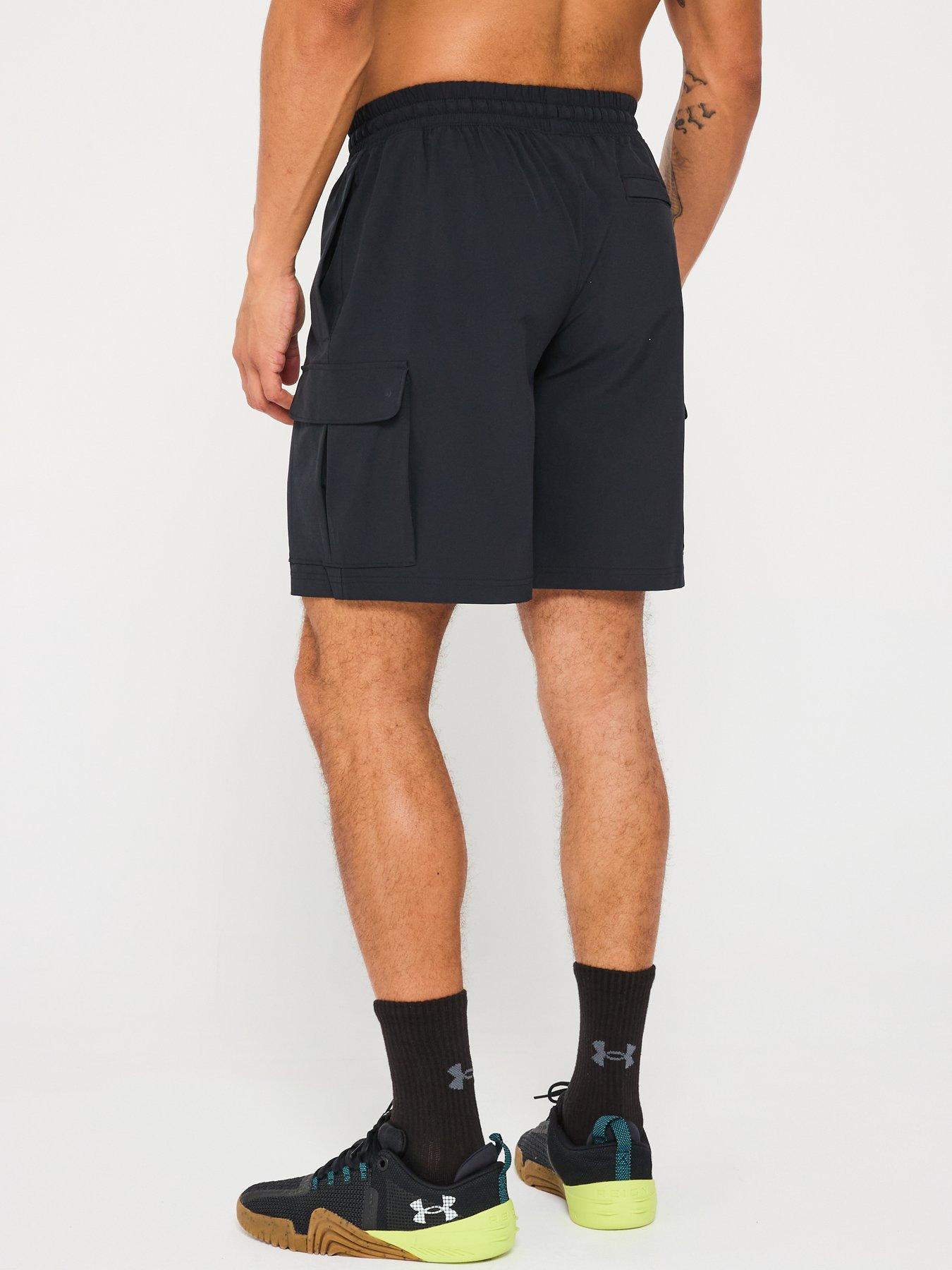  image of under-armour-mens-training-vibe-woven-cargo-shorts-black