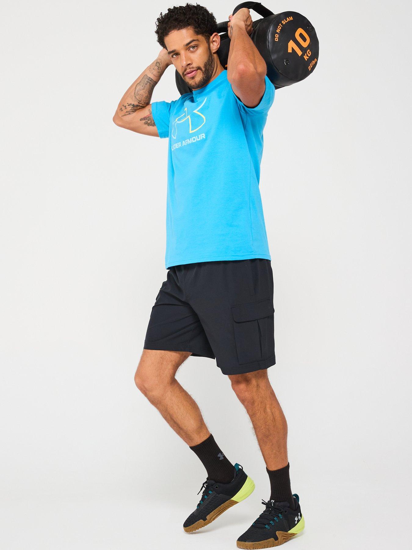  image of under-armour-mens-training-vibe-woven-cargo-shorts-black