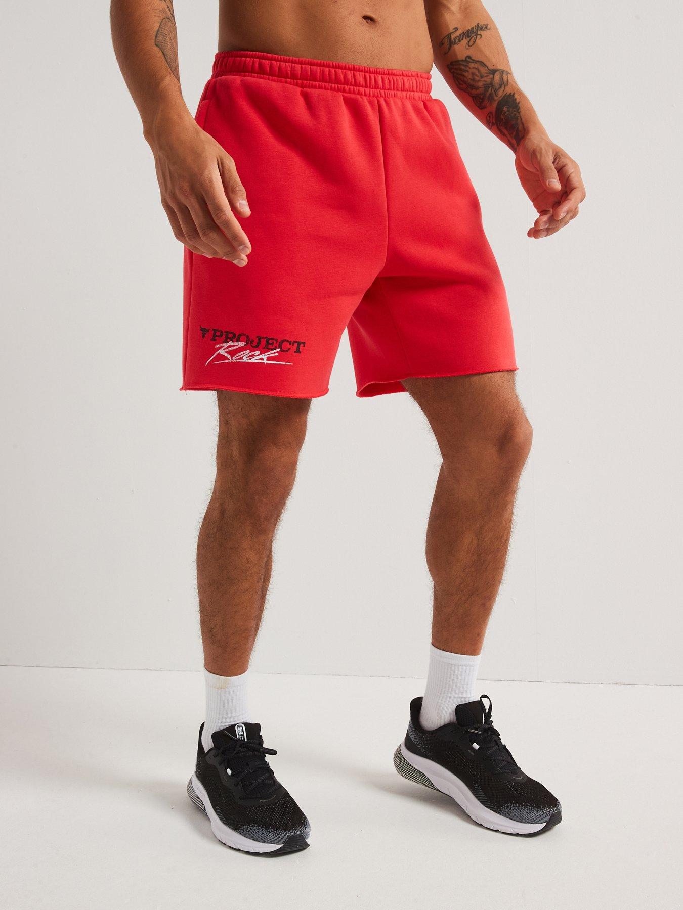 UNDER ARMOUR Men's Training Project Rock Icon Fleece Shorts - Red