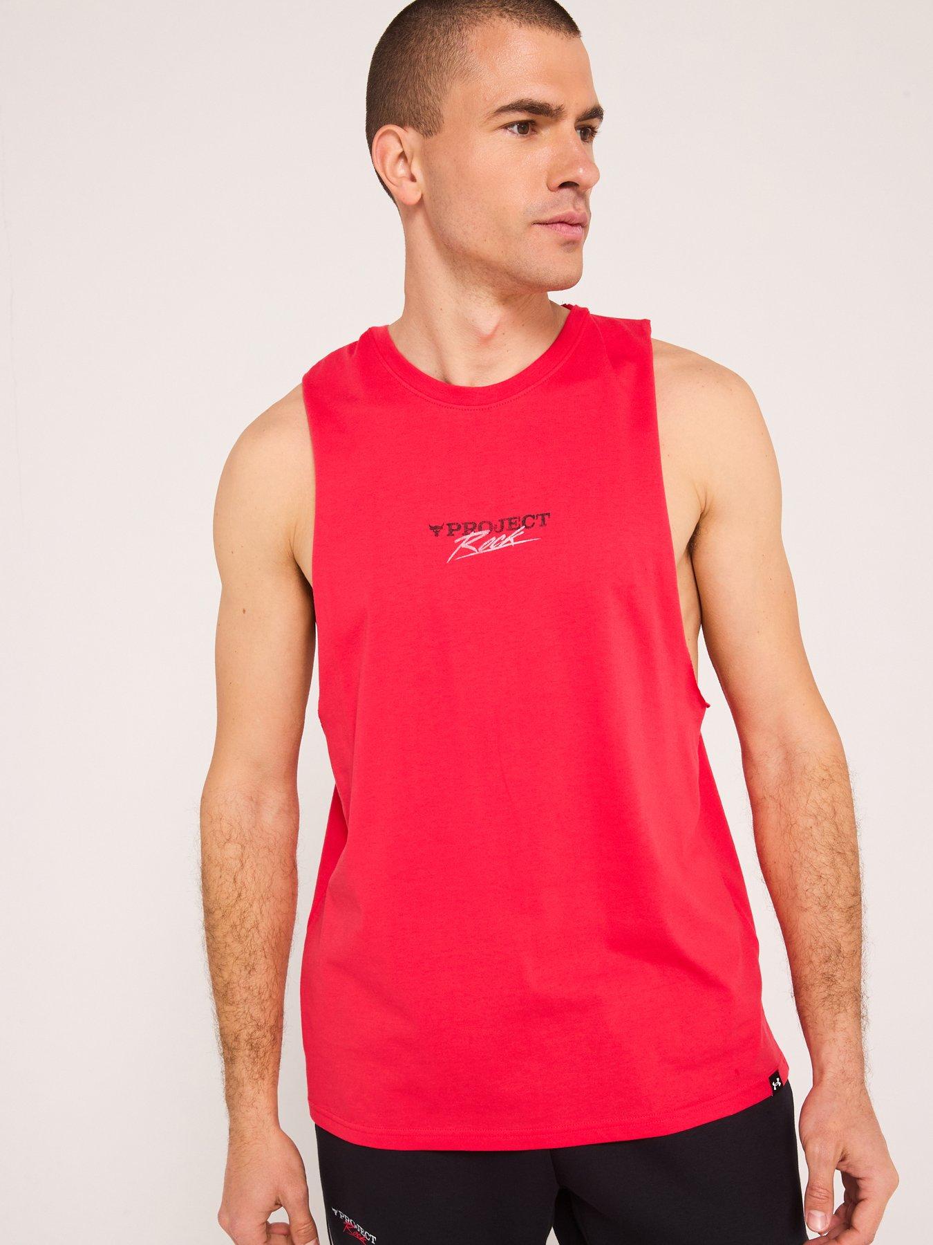  image of under-armour-mens-training-project-rock-tank-red