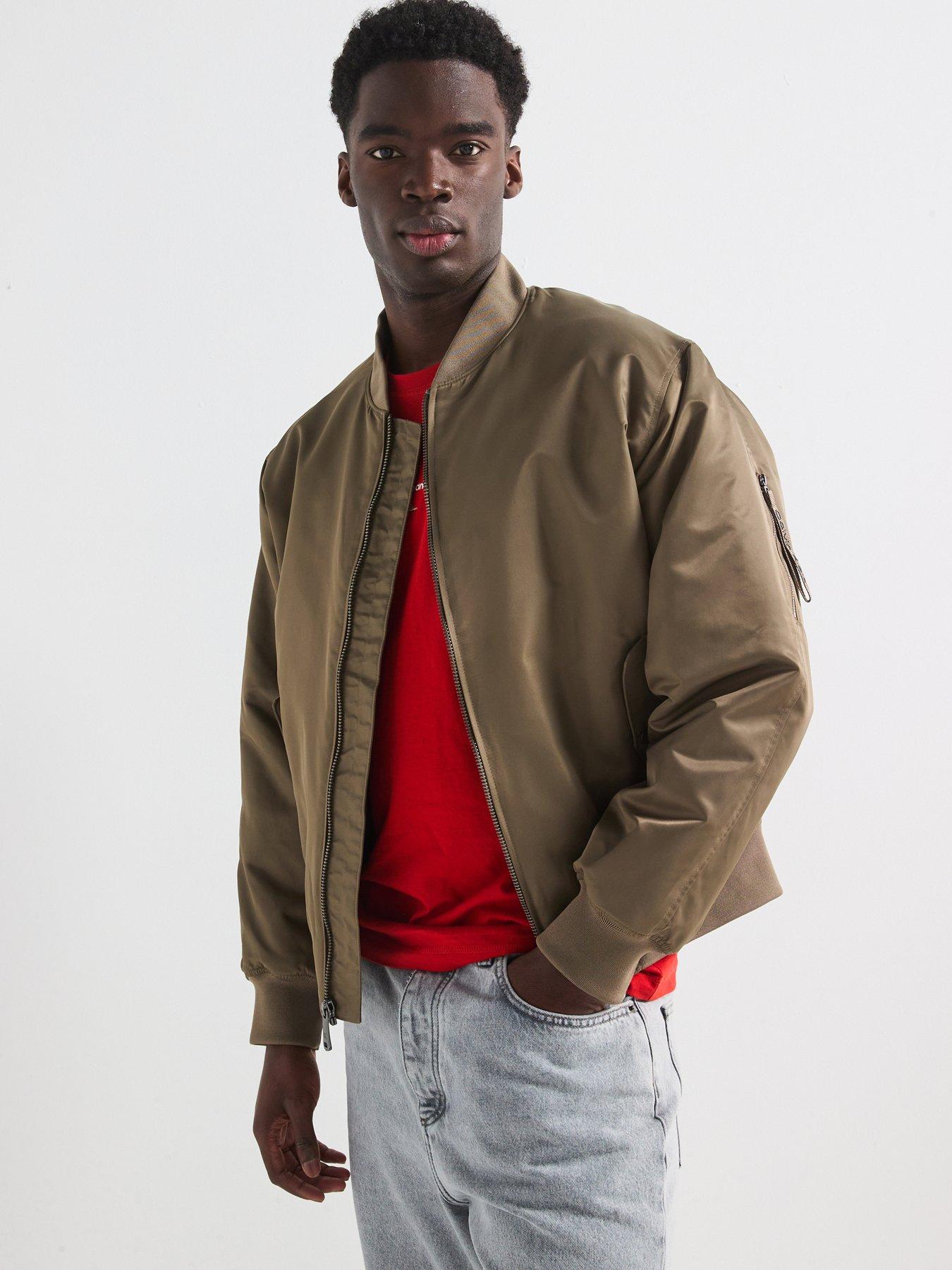 Calvin Klein Jeans Long Sleeve Hero Bomber Bomber Jacket - Light Beige