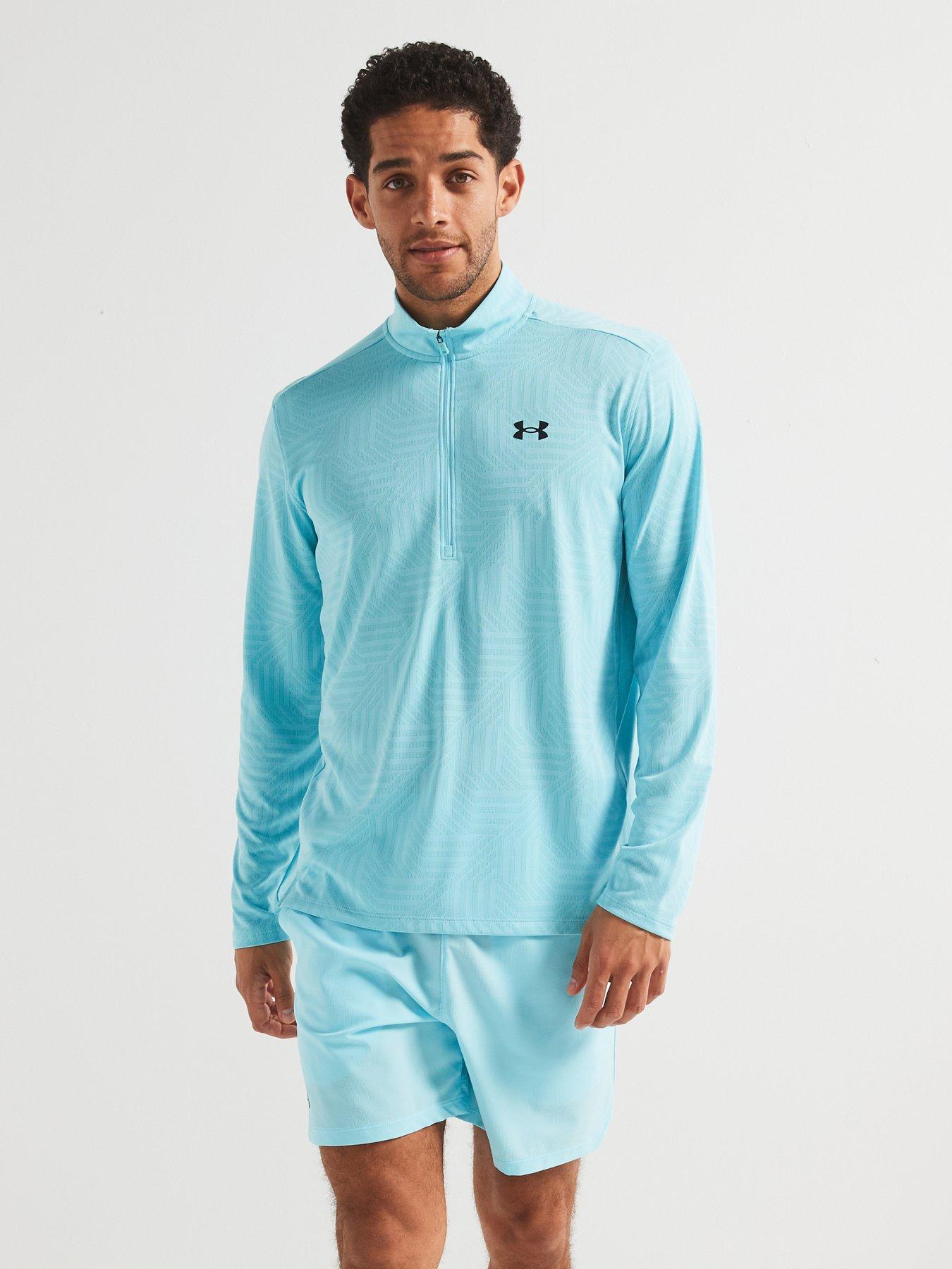 undefined Mens Training Tech Vent Geotessa 1/2 Zip Top - Blue
