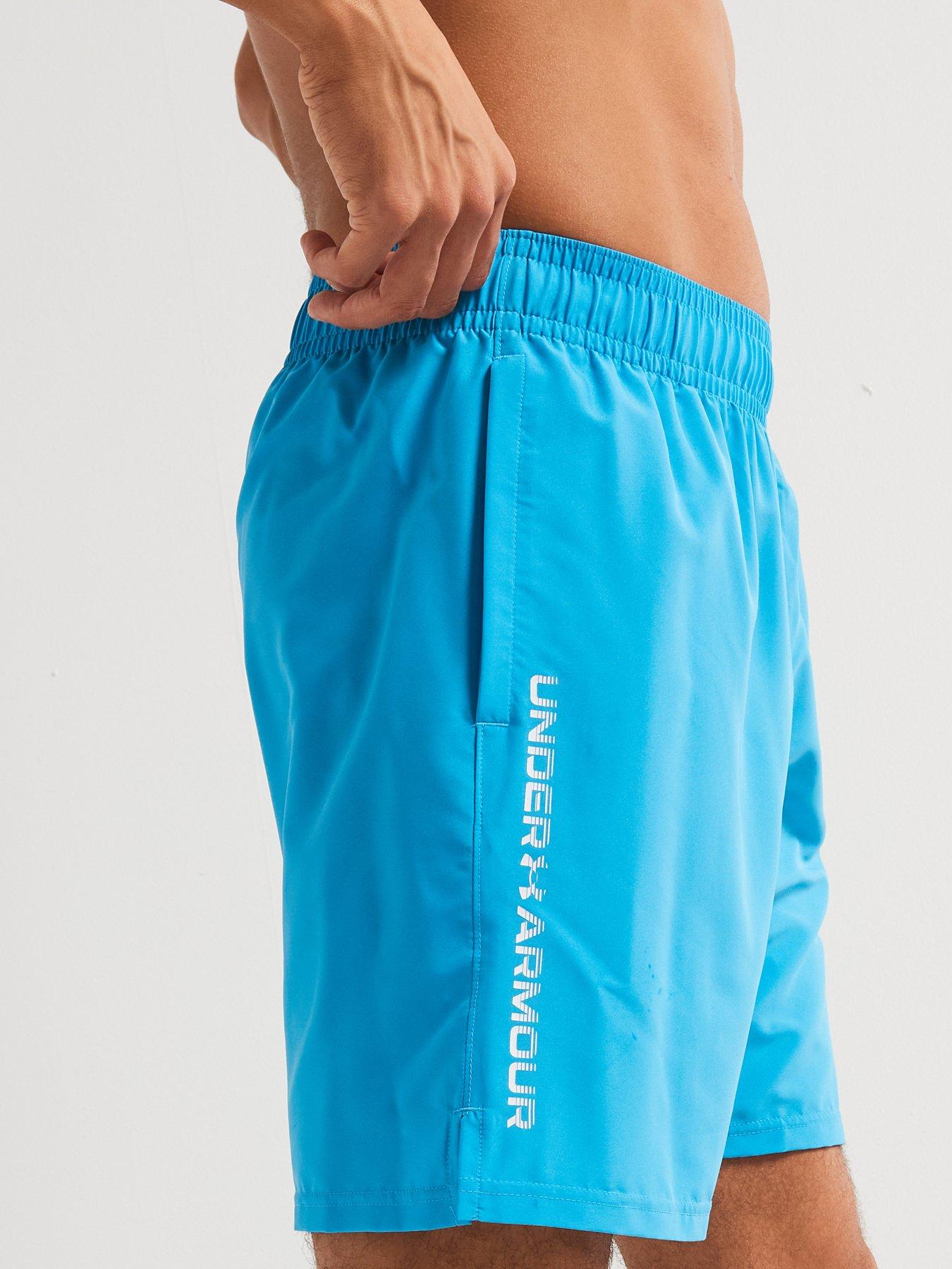  image of under-armour-mens-training-tech-woven-wordmark-shorts-blue
