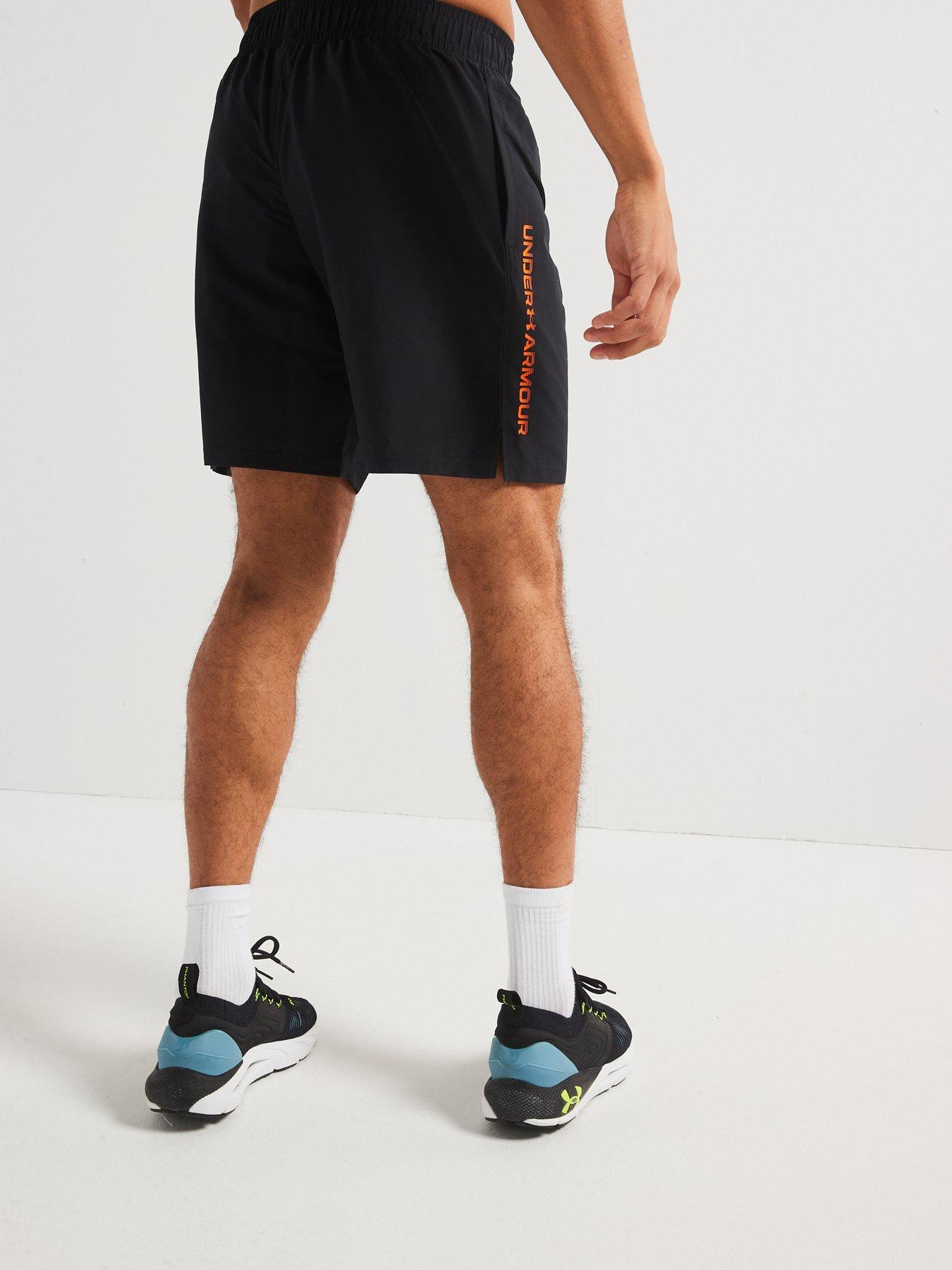 image of under-armour-mens-training-tech-woven-wordmark-shorts-black