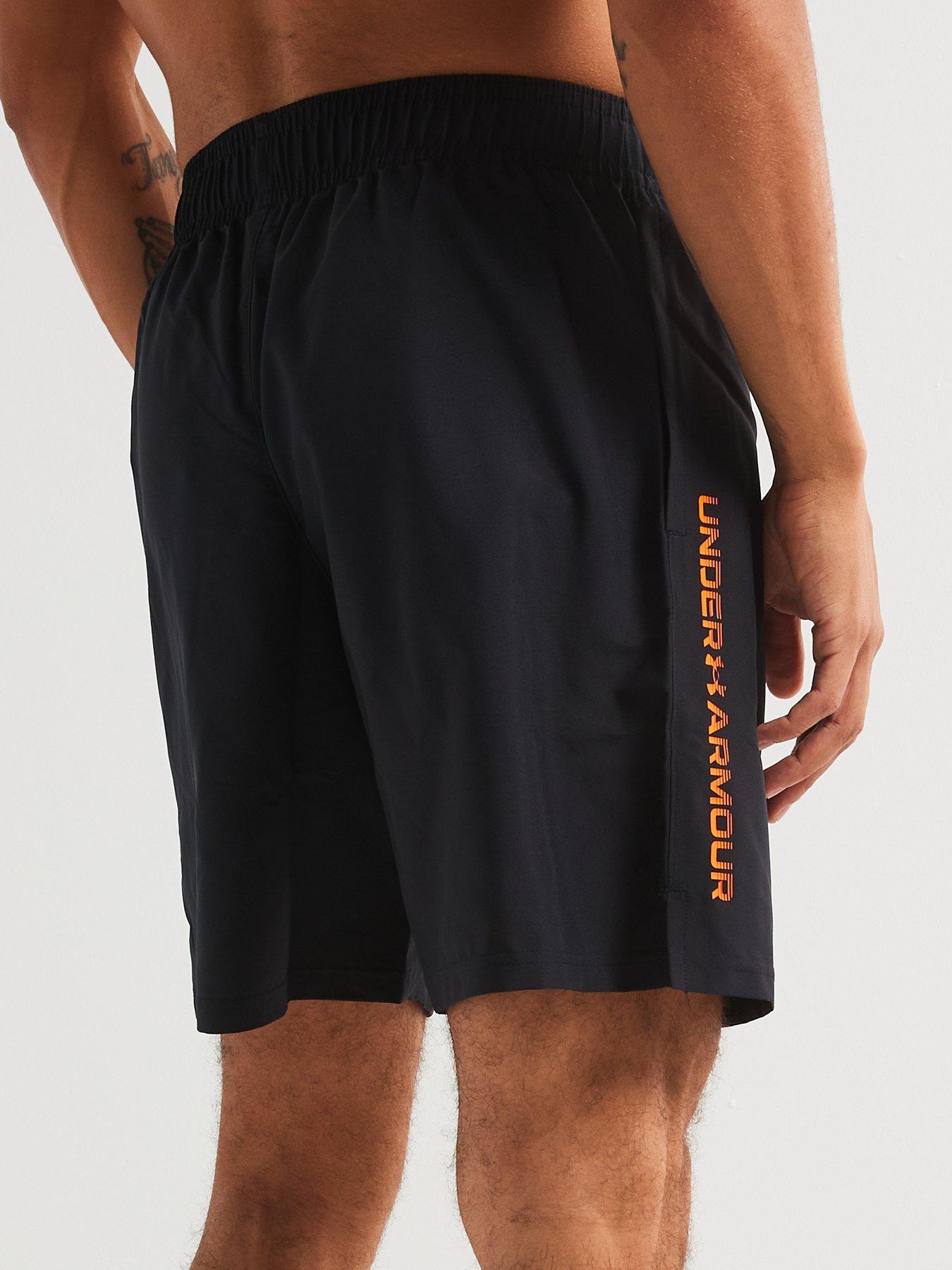  image of under-armour-mens-training-tech-woven-wordmark-shorts-black