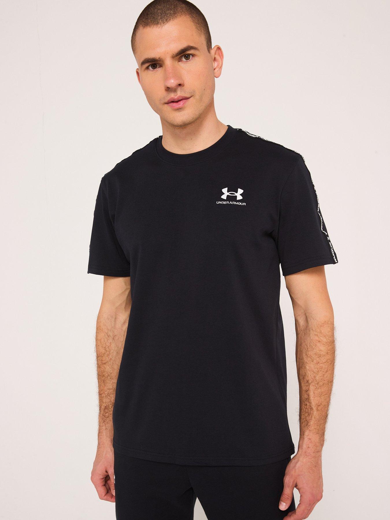 UNDER ARMOUR Mens Training Icon Heavyweight Taping T-Shirt - Black