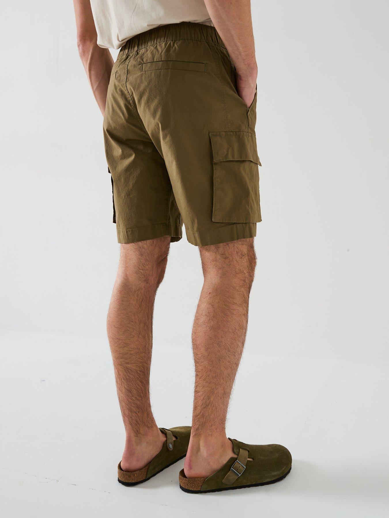  image of calvin-klein-jeans-washed-cargo-short-cargo-shorts-khaki