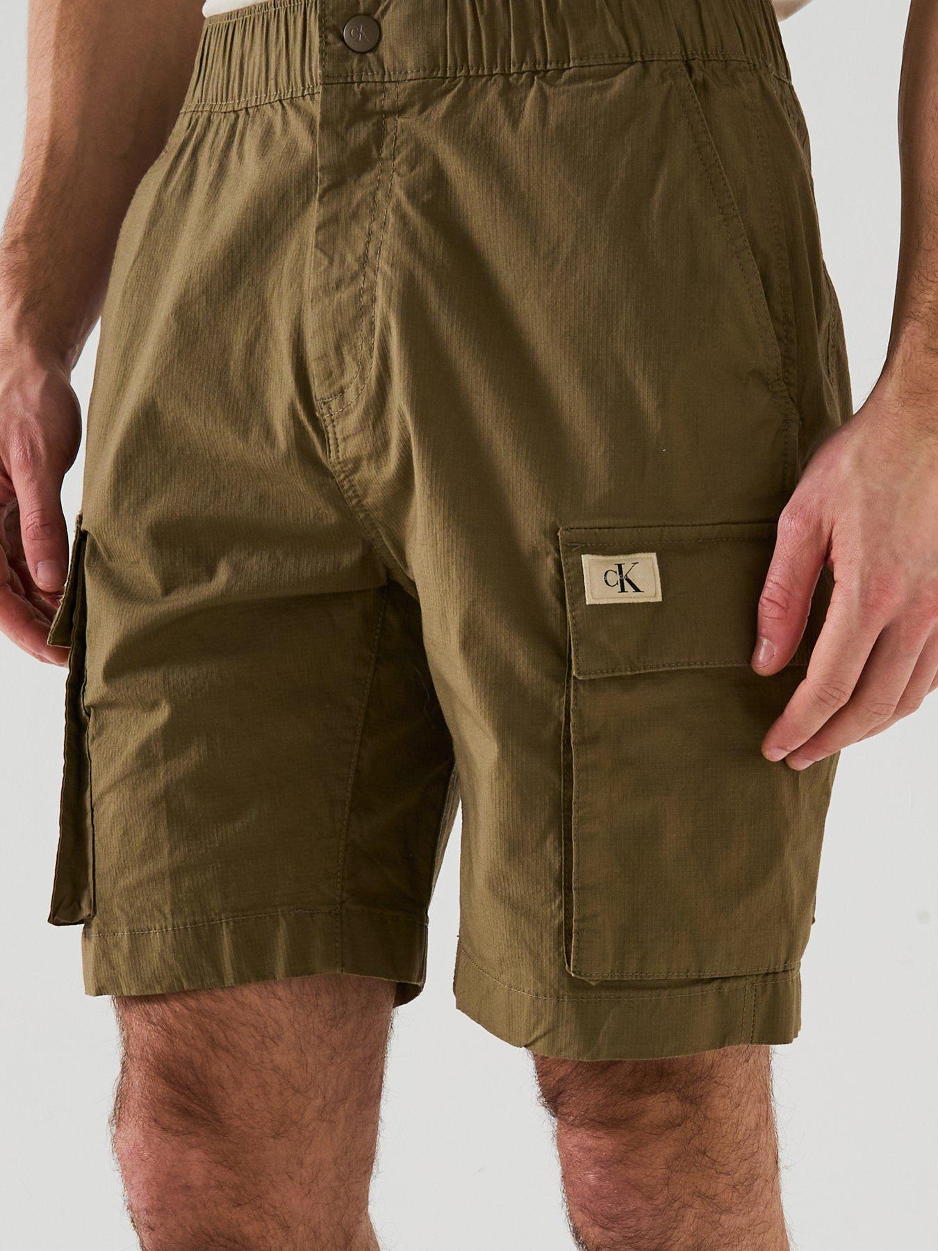  image of calvin-klein-jeans-washed-cargo-short-cargo-shorts-khaki