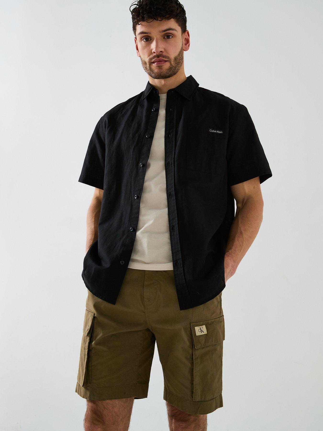  image of calvin-klein-jeans-washed-cargo-short-cargo-shorts-khaki
