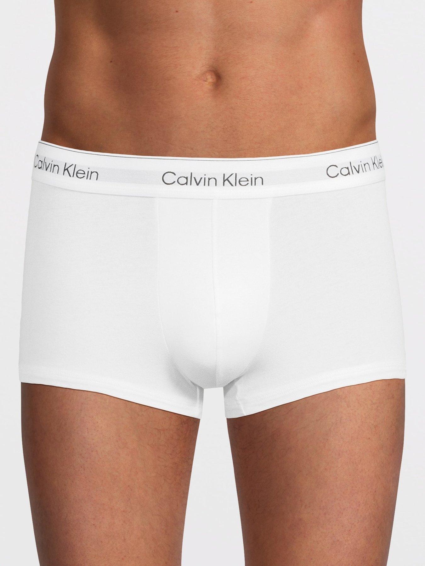Image 2 of 3 of Calvin Klein Mens ICON Cotton Stretch 3 Pack Low Rise Trunks - White