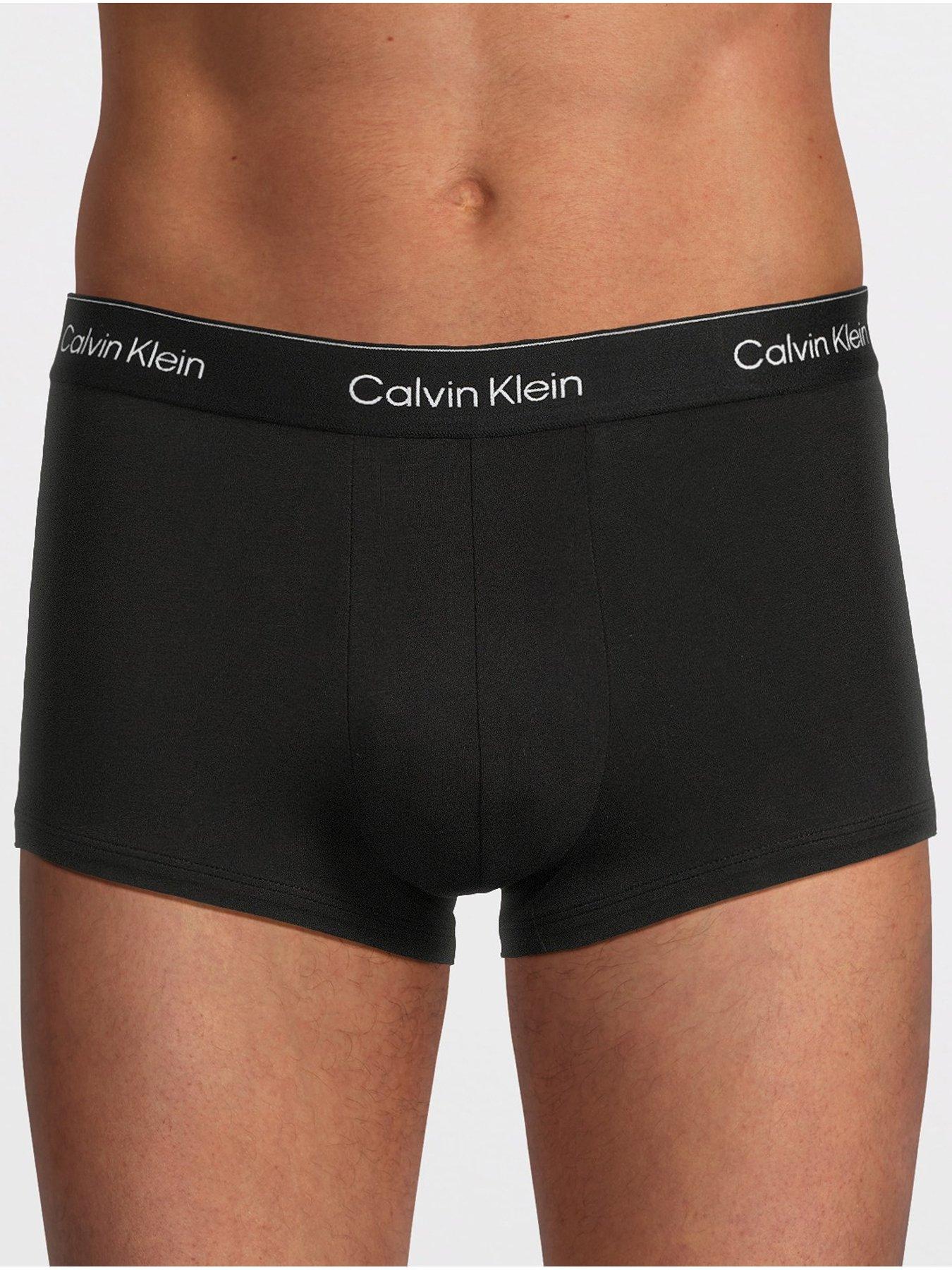 Image 2 of 3 of Calvin Klein Icon Cotton Stretch 3 Pack Low Rise Trunks - Black