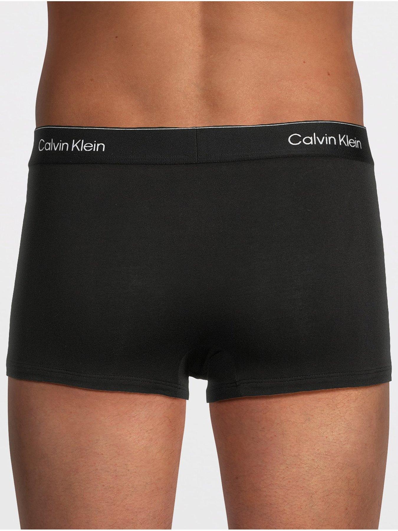 Image 3 of 3 of Calvin Klein Icon Cotton Stretch 3 Pack Low Rise Trunks - Black